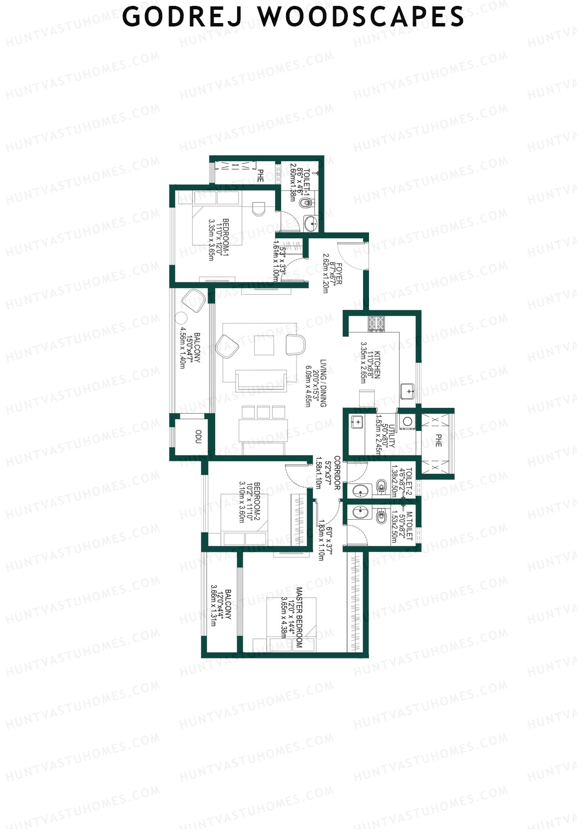 Godrej Woodscapes Tower M Unit 1 Floor Plan