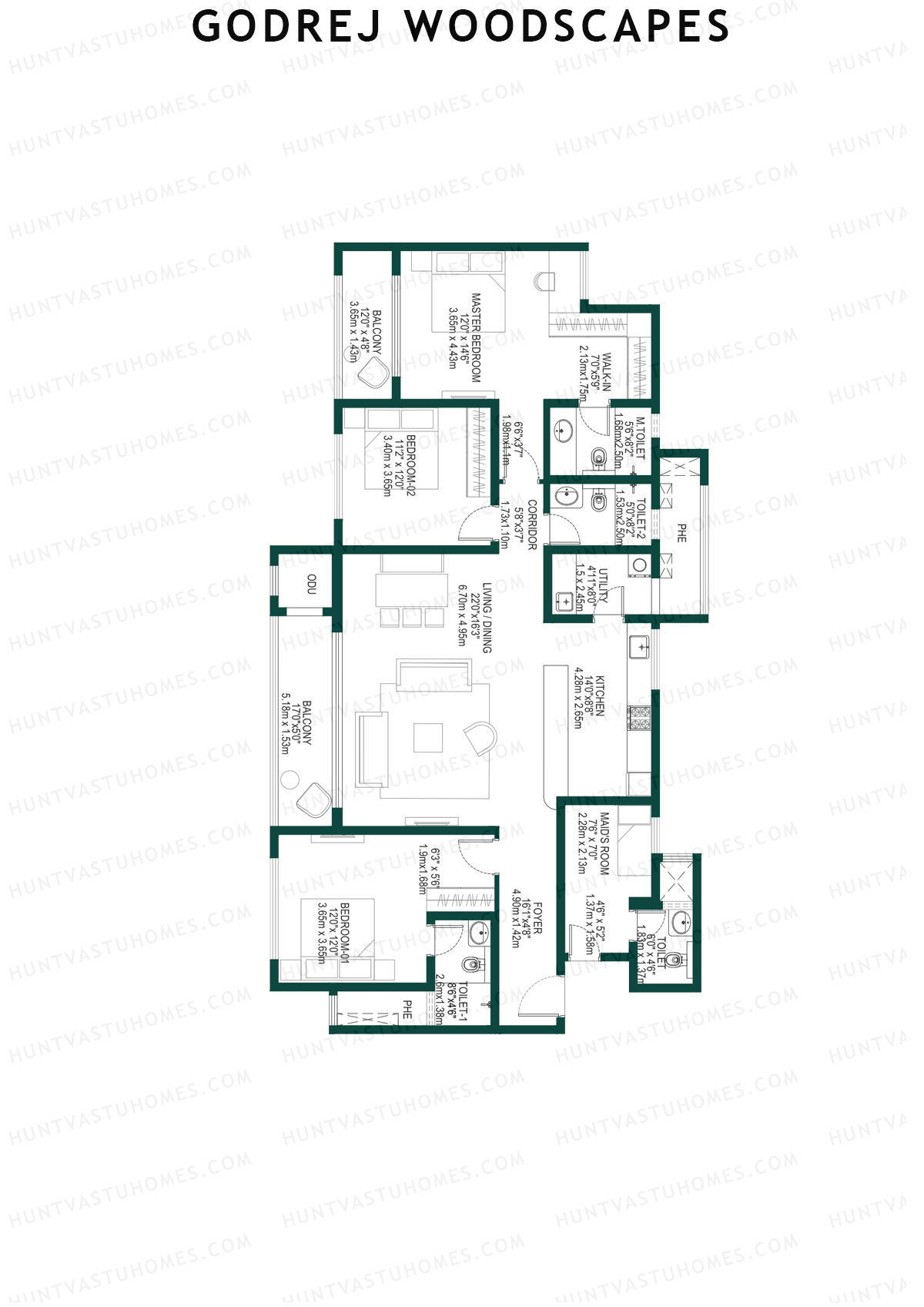 Godrej Woodscapes Tower N Unit 2 Floor Plan