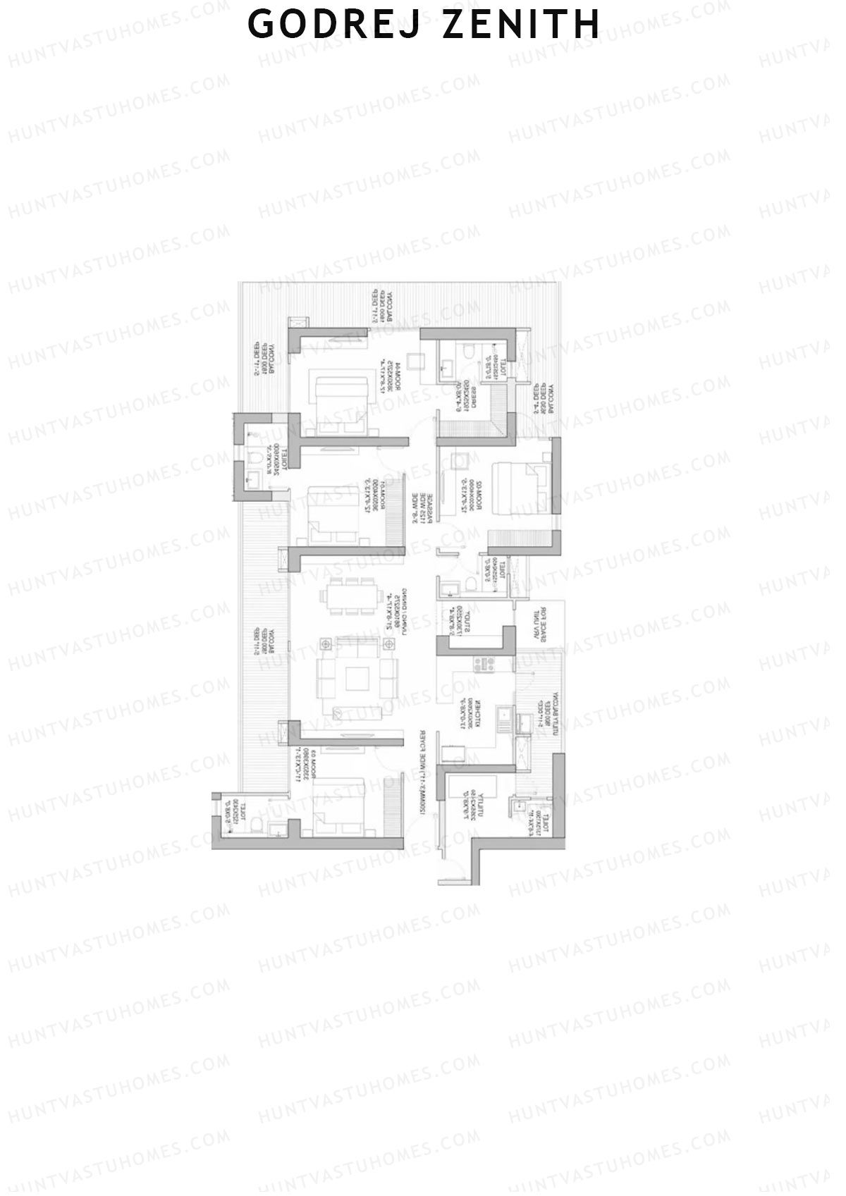 Godrej Zenith Tower 8 Unit 4 (Type 4) Floor Plan