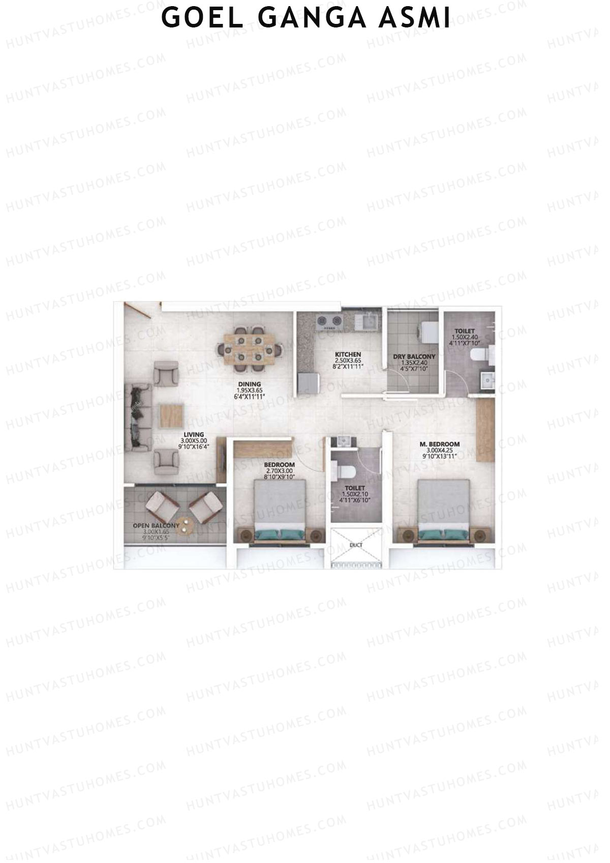 Goel Ganga Asmi Wing 2 Unit 1 Floor Plan