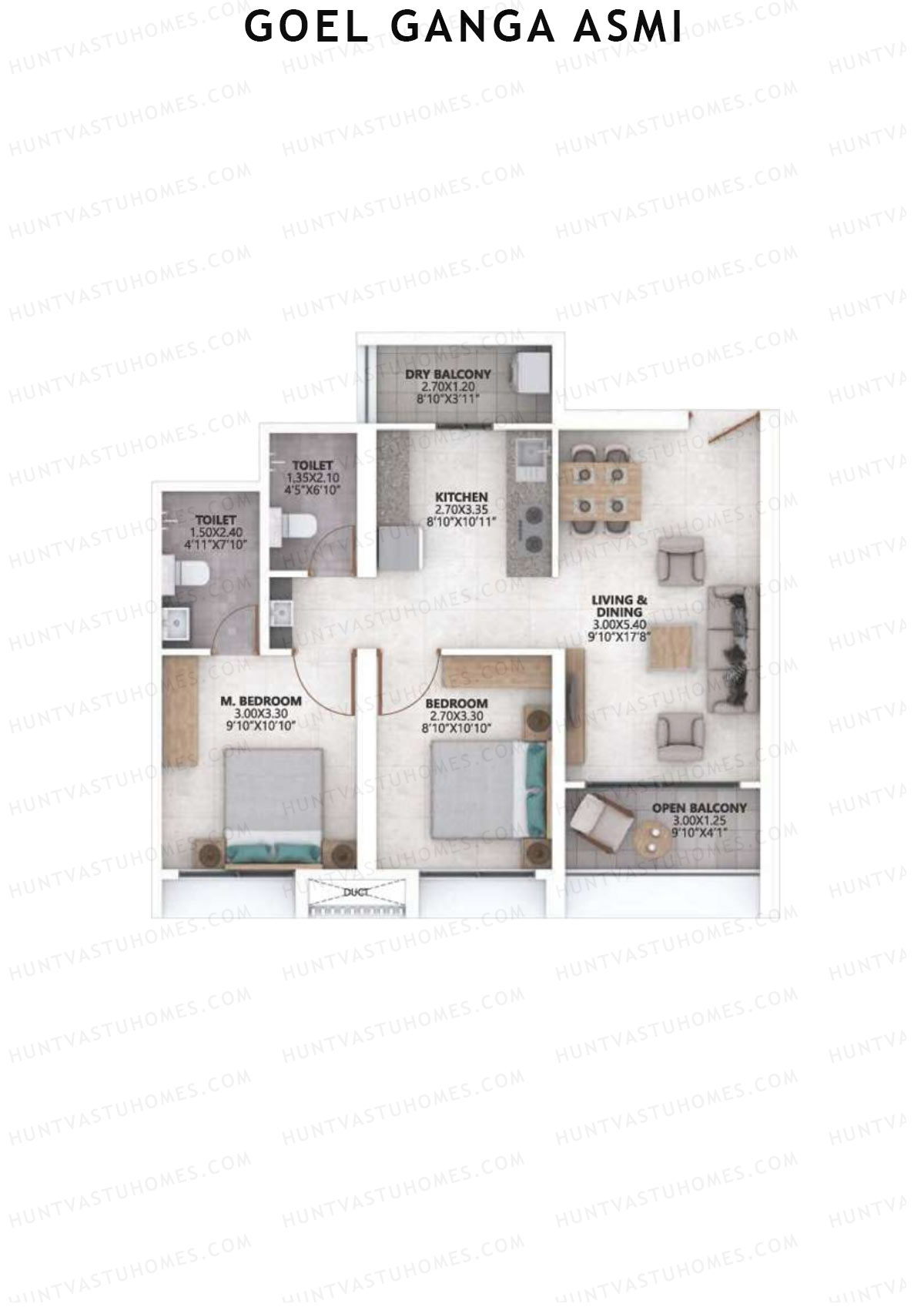 Goel Ganga Asmi Wing 2 Unit 2 Floor Plan