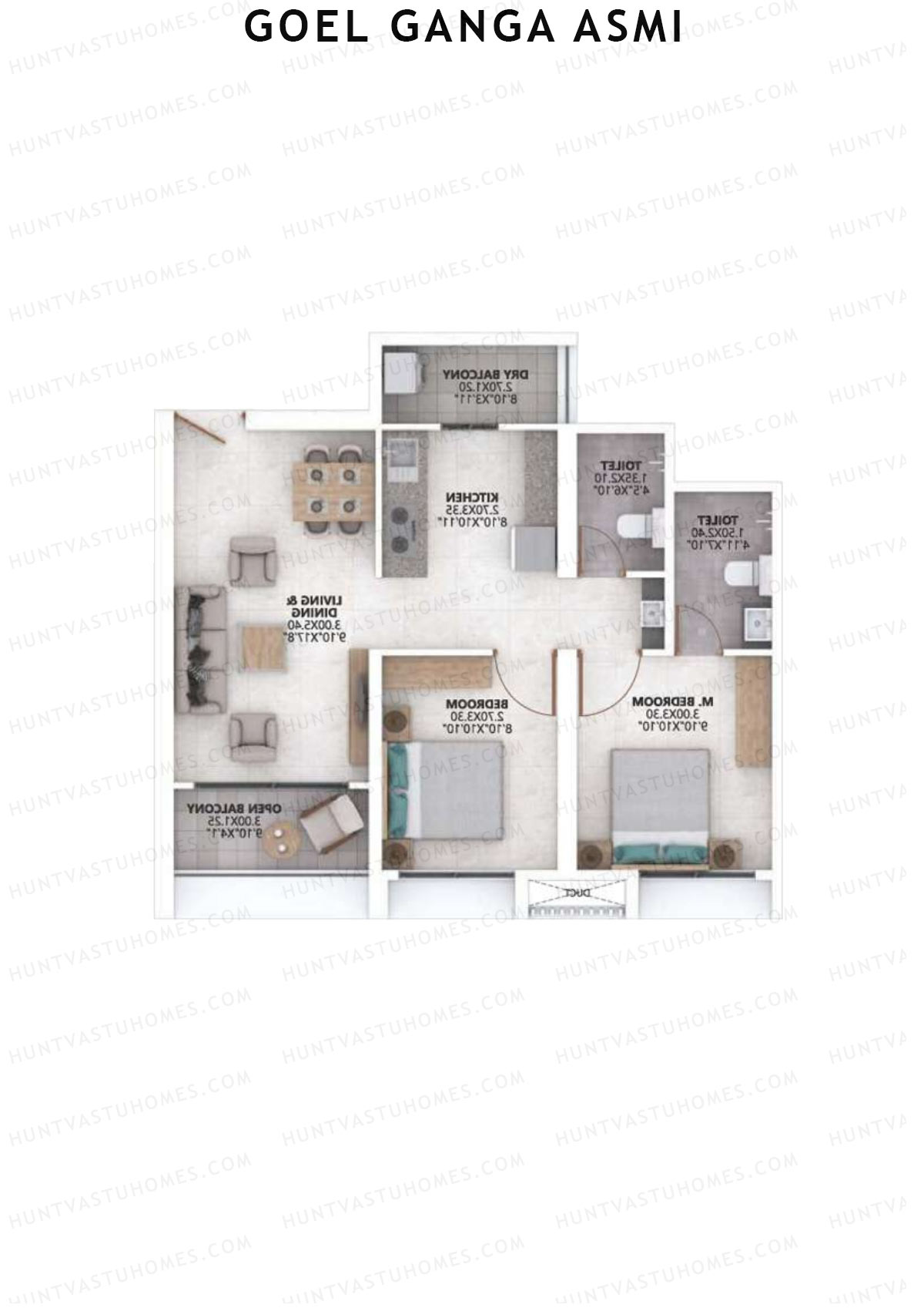 Goel Ganga Asmi Wing 2 Unit 3 Floor Plan
