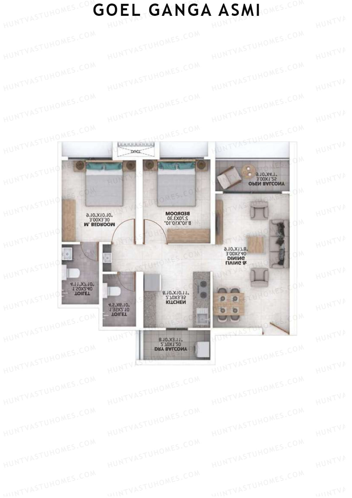 Goel Ganga Asmi Wing 2 Unit 9 Floor Plan
