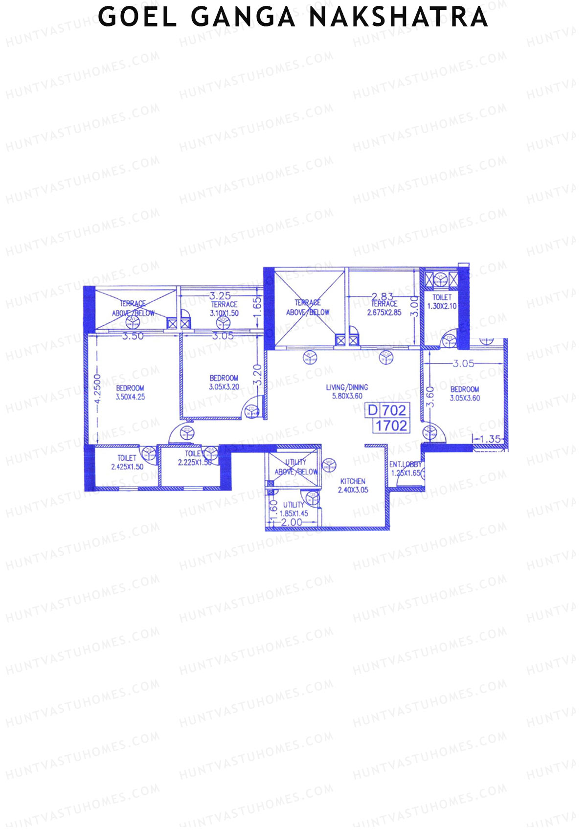 Goel Ganga Nakshatra Tower D Unit 2 Floor Plan