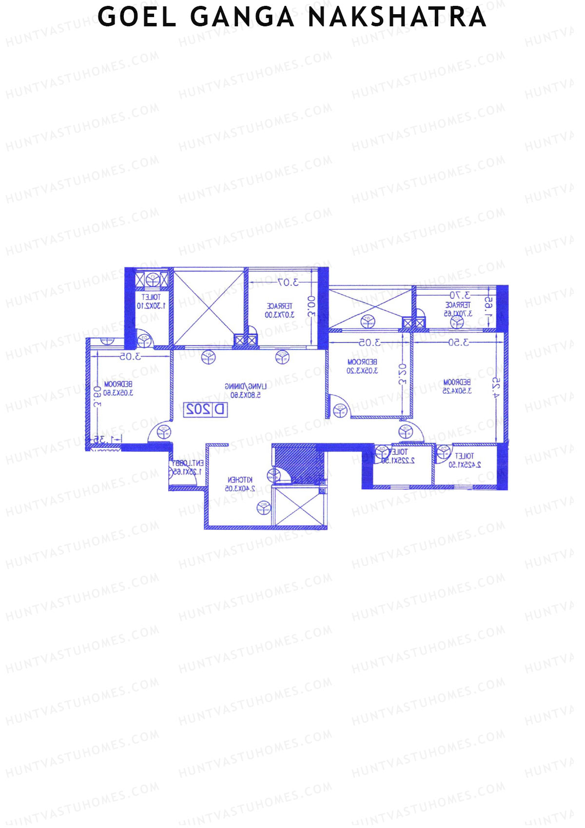 Goel Ganga Nakshatra Tower D Unit 3 Floor Plan