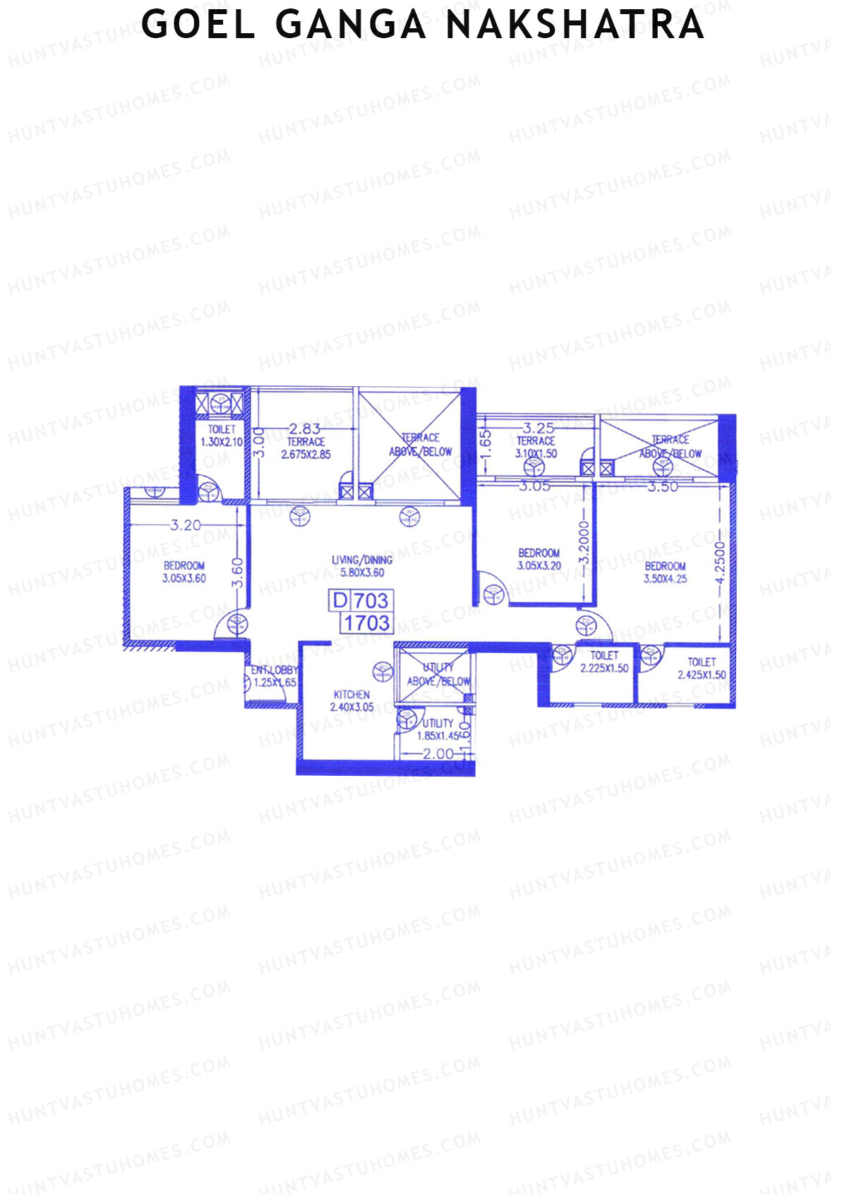 Goel Ganga Nakshatra Tower D Unit 3 Floor Plan