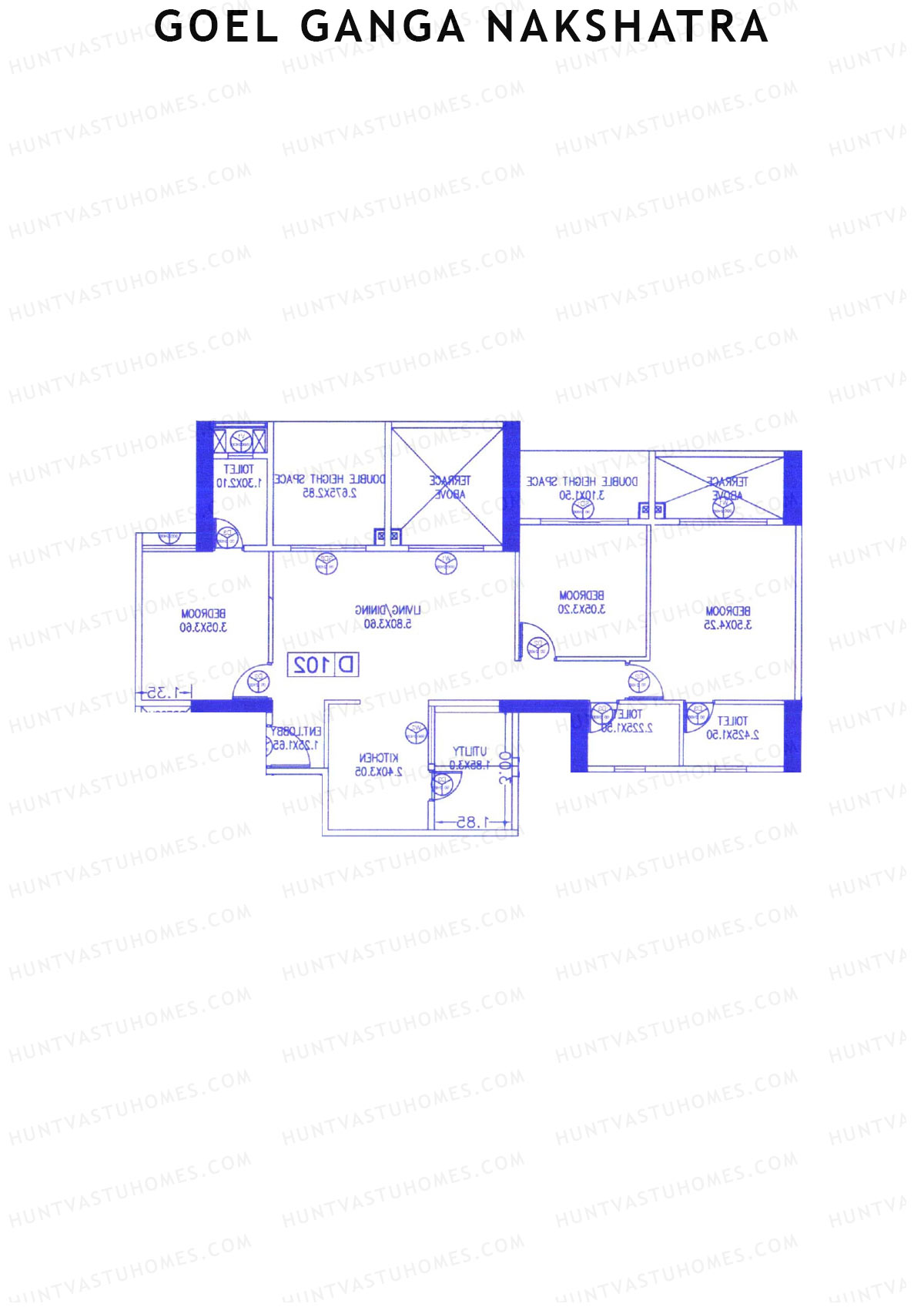 Goel Ganga Nakshatra Tower D Unit 3 Floor Plan