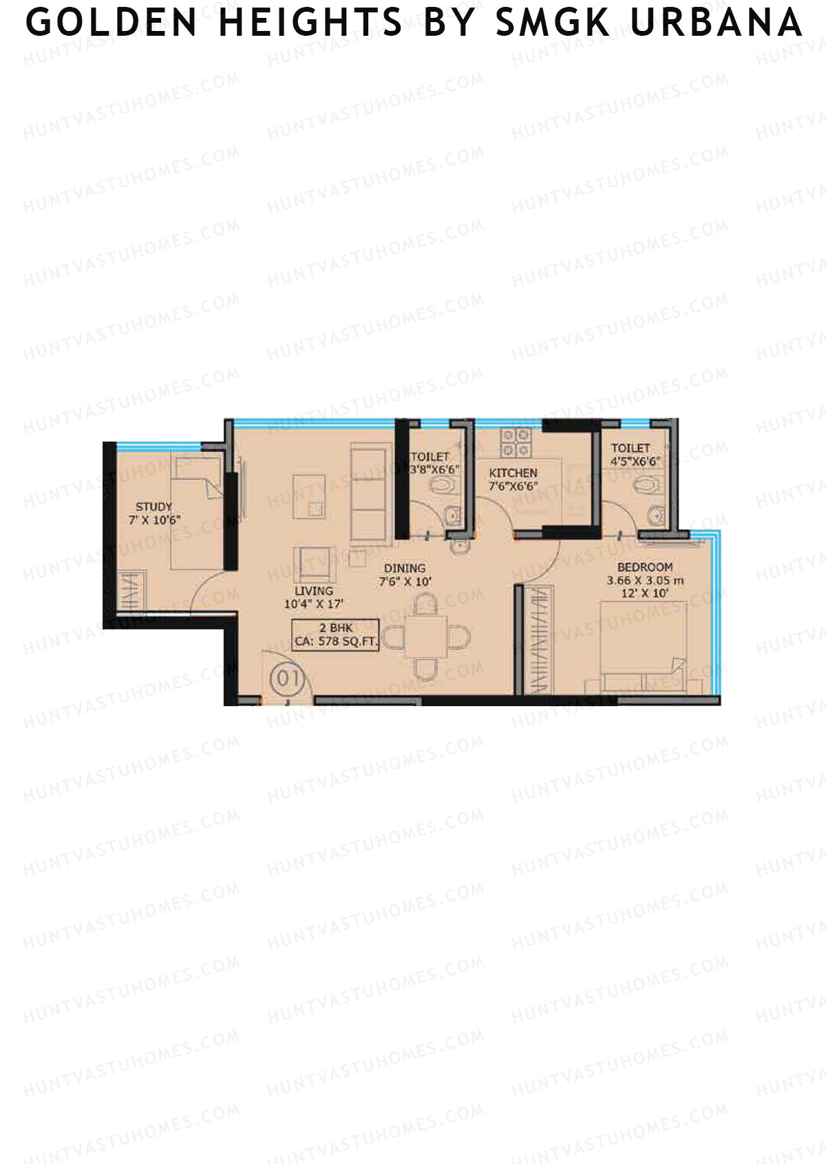 Golden Heights by SMGK Urbana Tower A Unit 1 Floor Plan