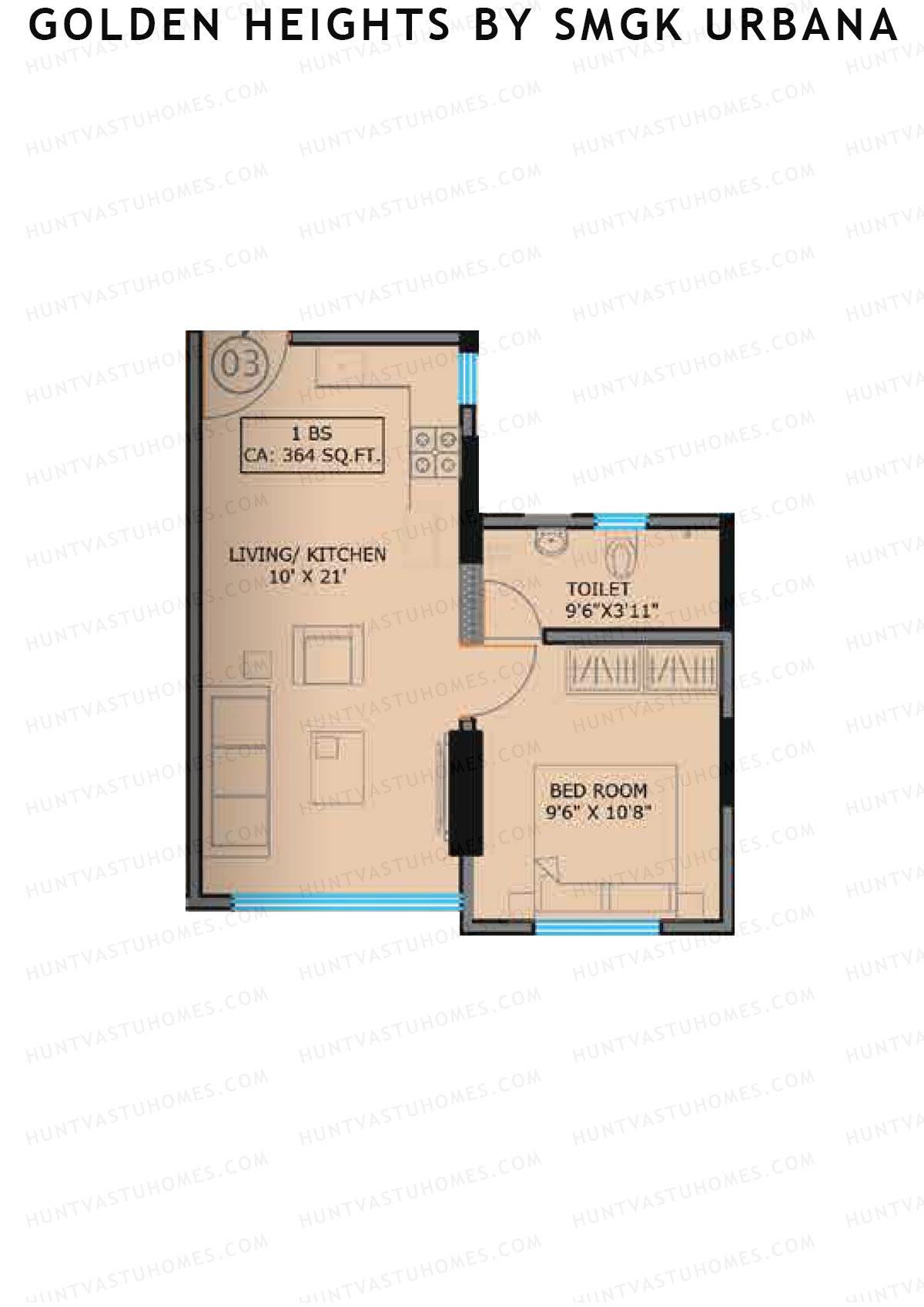 Golden Heights by SMGK Urbana Tower A Unit 3 Floor Plan