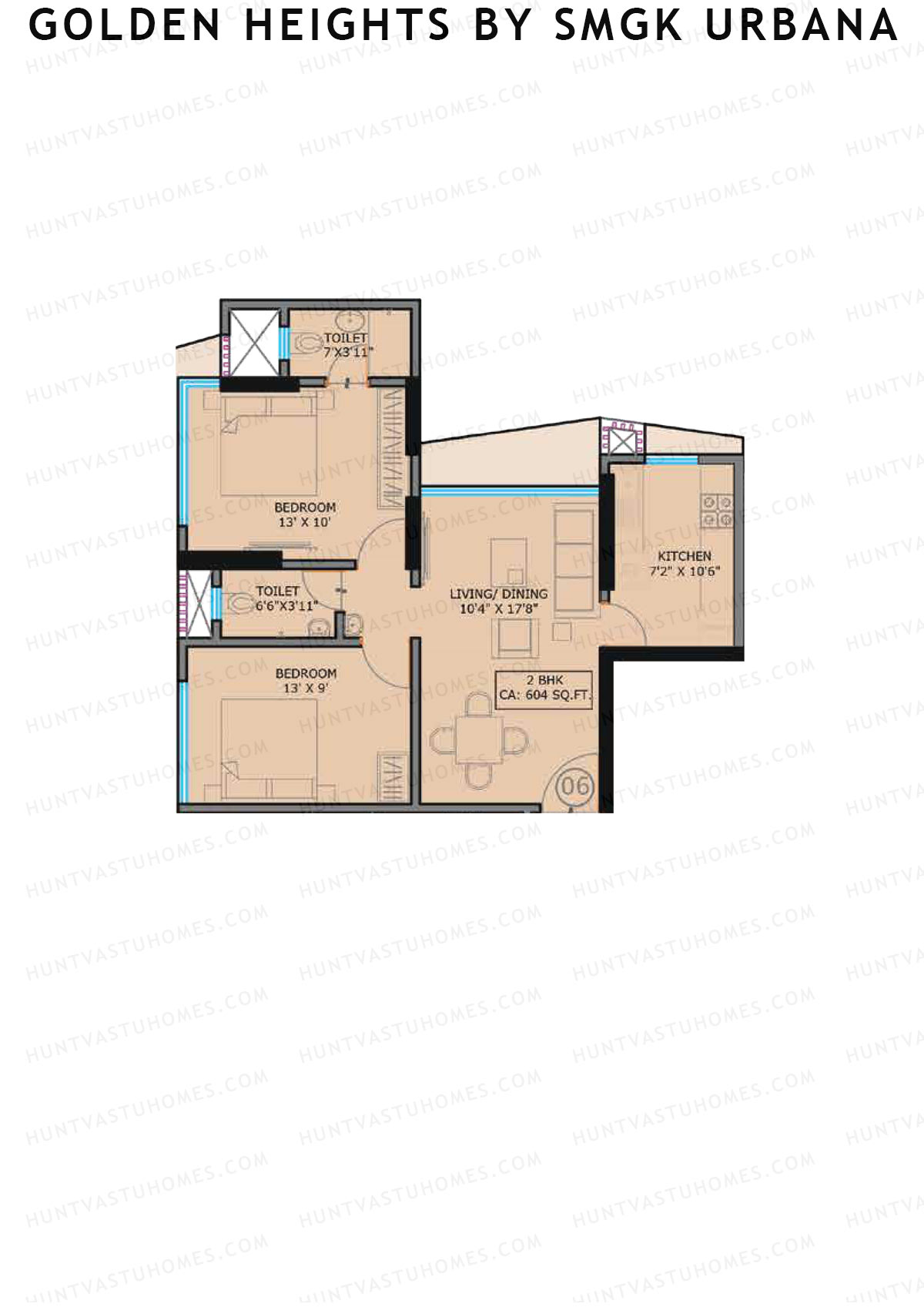 Golden Heights by SMGK Urbana Tower A Unit 6 Floor Plan