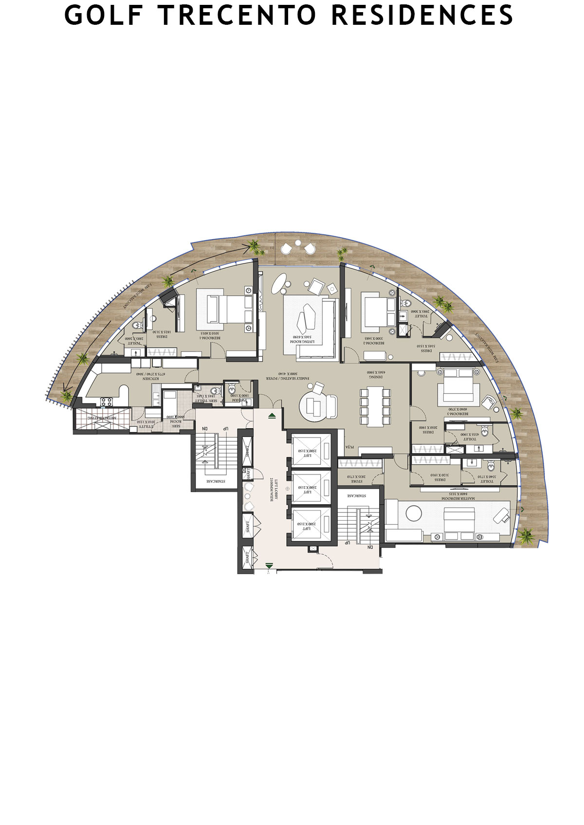 Golf Trecento Residences Tower A Unit 1 (Type 1) Floor Plan