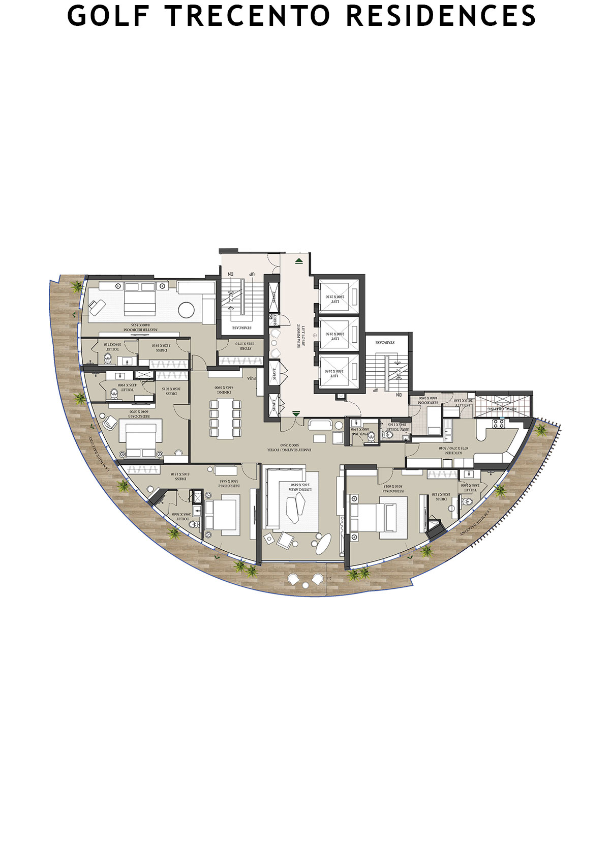 Golf Trecento Residences Tower A Unit 2 (Type 2) Floor Plan