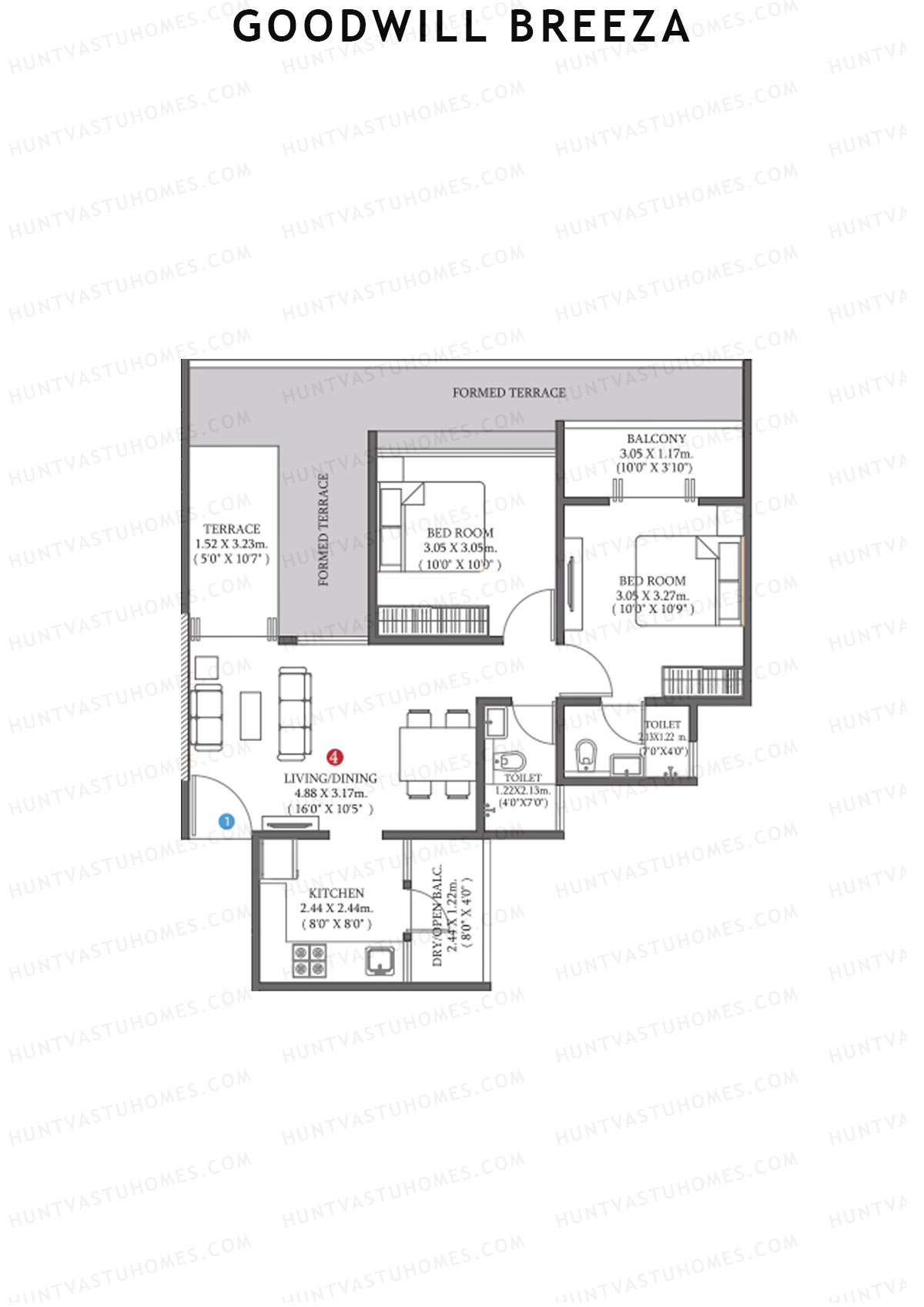 Goodwill Breeza Wing E Unit 4 Floor Plan
