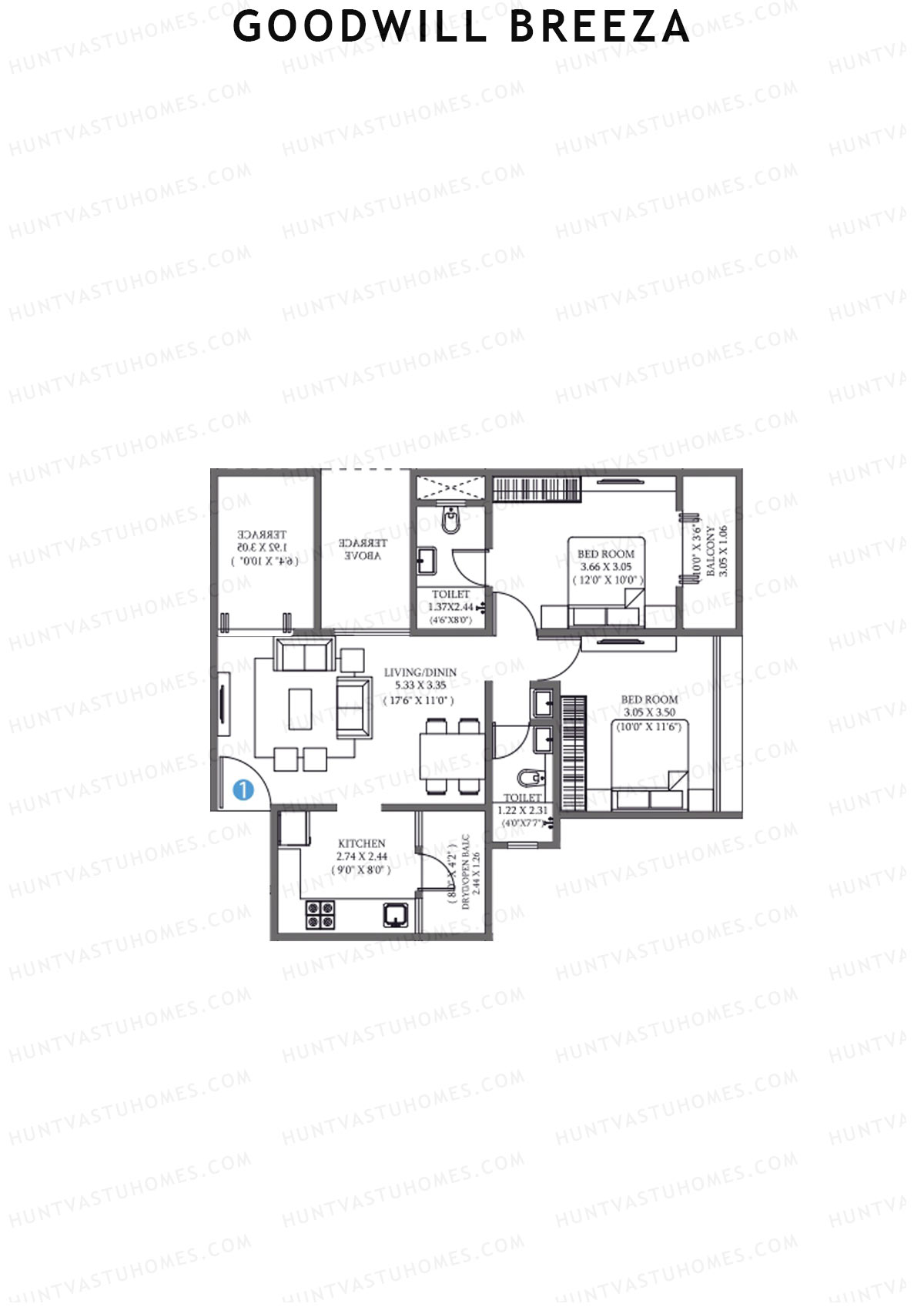 Goodwill Breeza Wing H Unit 1 Floor Plan
