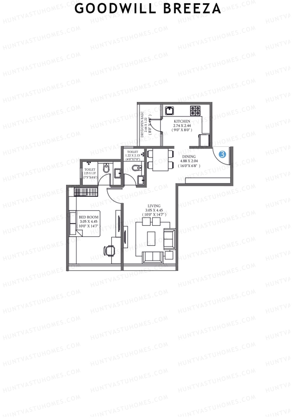 Goodwill Breeza Wing H Unit 3 Floor Plan