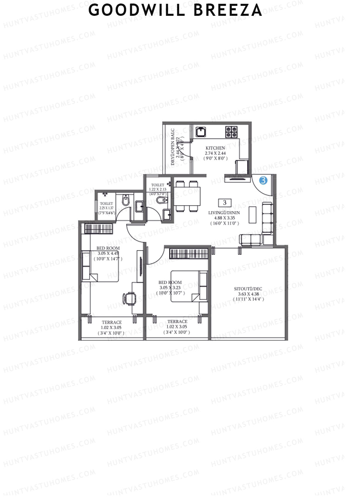 Goodwill Breeza Wing H Unit 3 Floor Plan