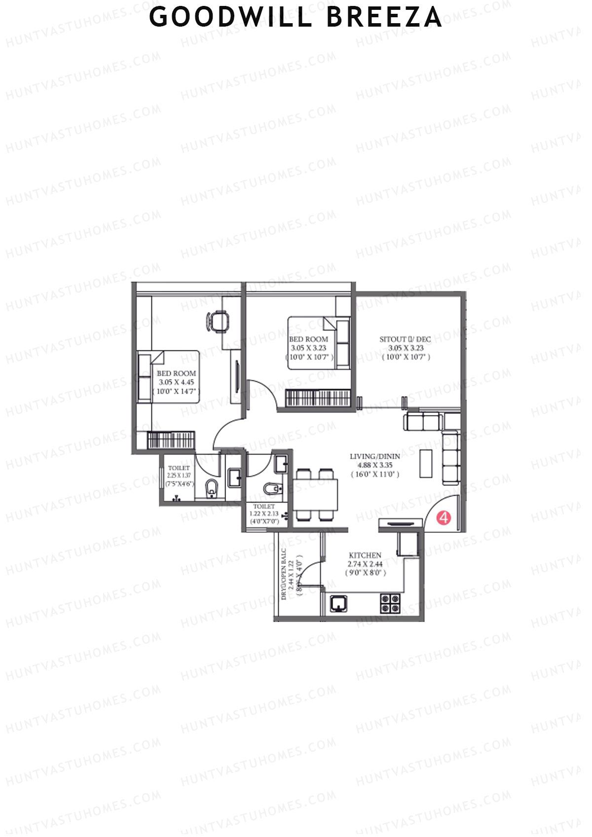 Goodwill Breeza Wing H Unit 4 Floor Plan