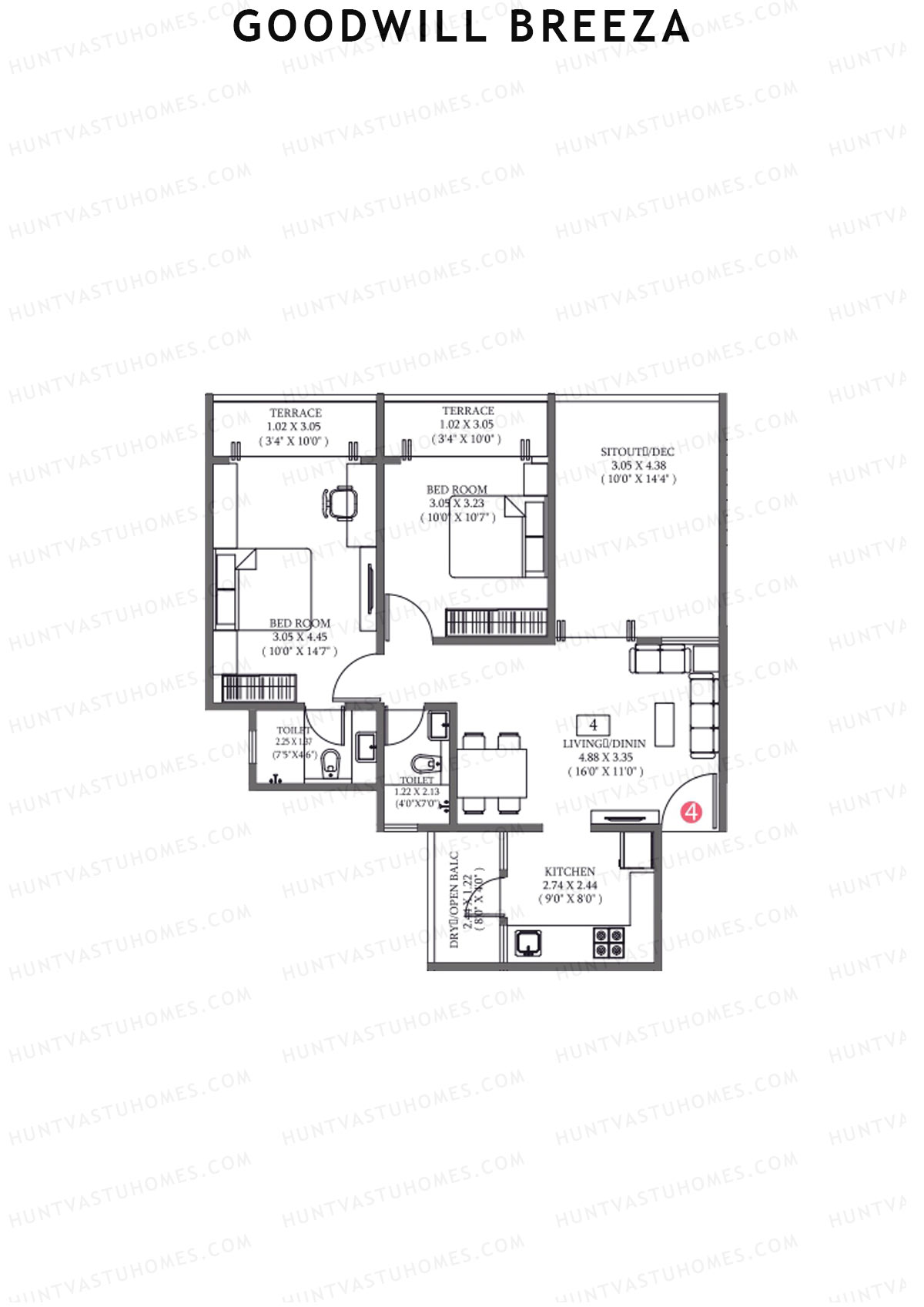 Goodwill Breeza Wing H Unit 4 Floor Plan