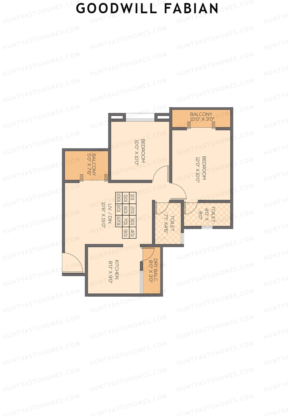 Goodwill Fabian Wing B Unit 3 Floor Plan