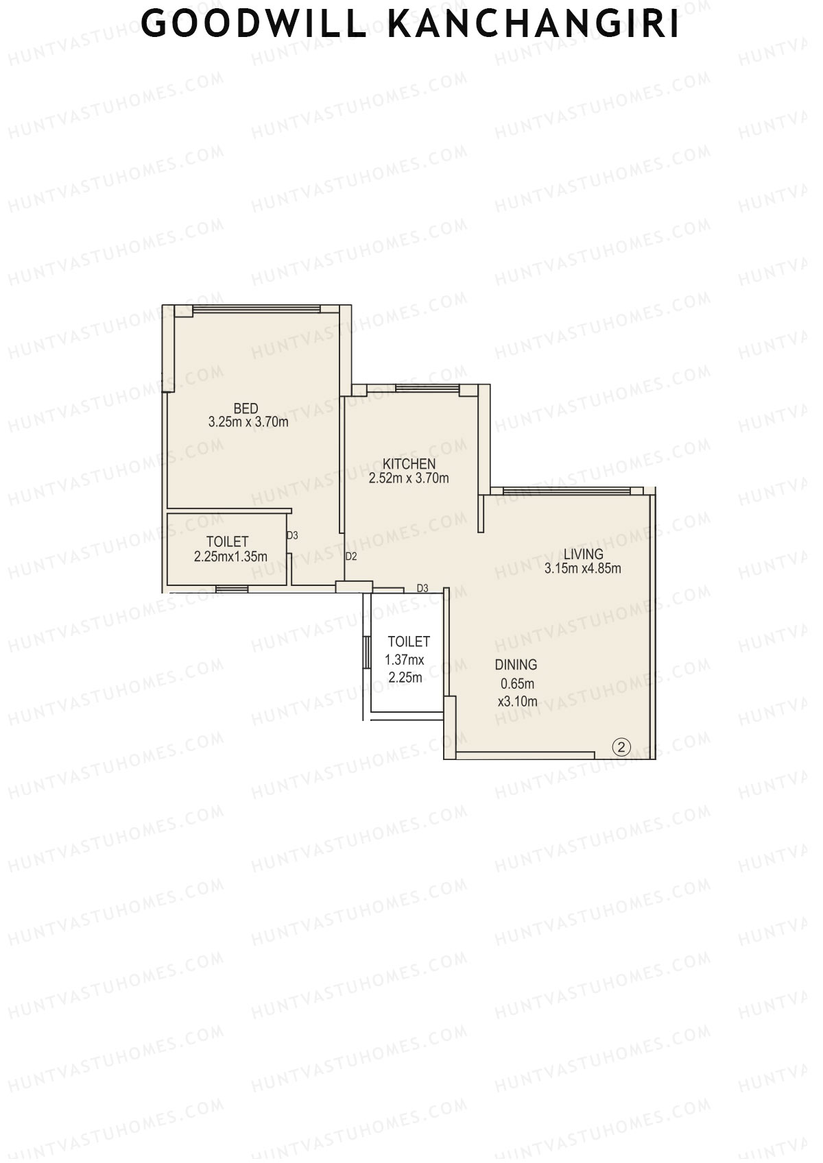 Goodwill Kanchangiri Wing B Unit 2 Floor Plan