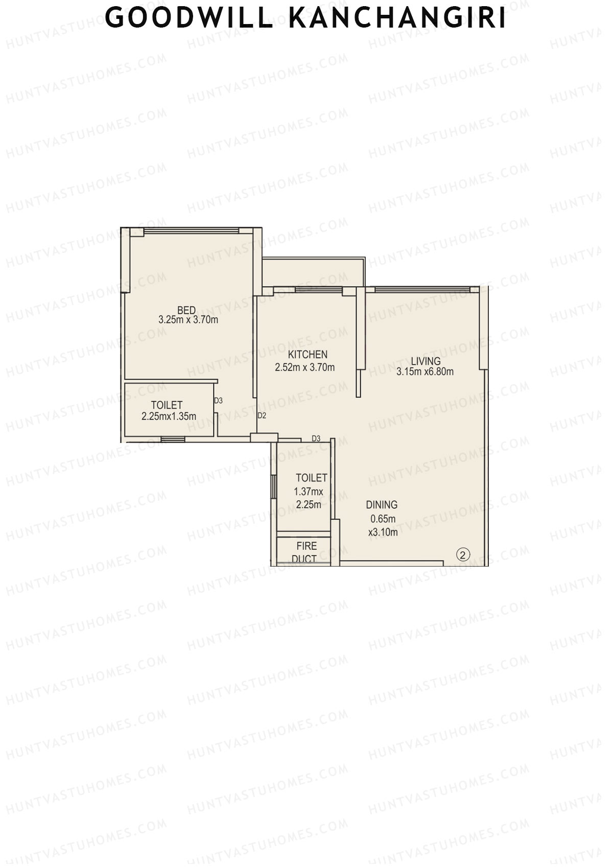 Goodwill Kanchangiri Wing B Unit 2 Floor Plan