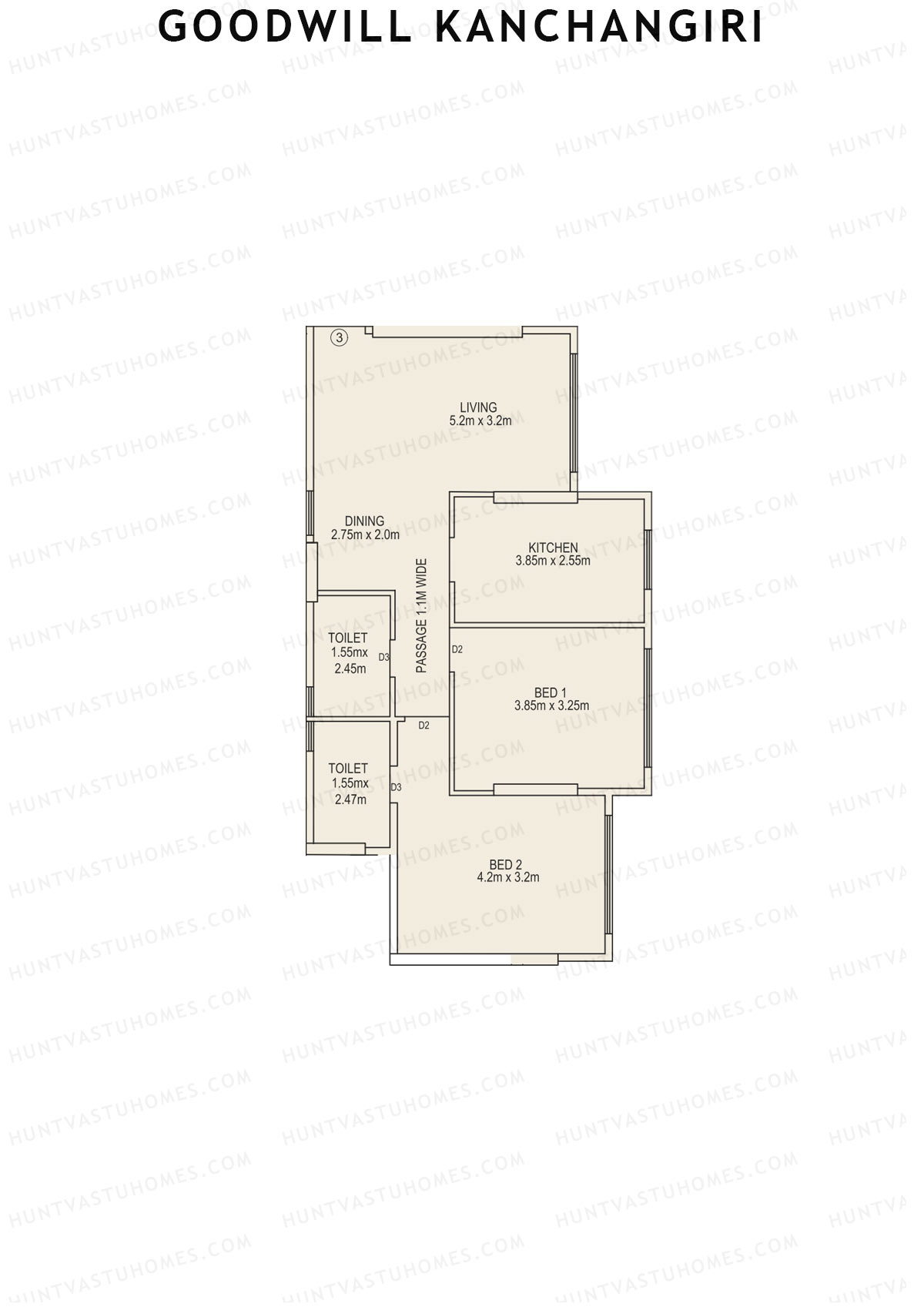 Goodwill Kanchangiri Wing B Unit 4 Floor Plan