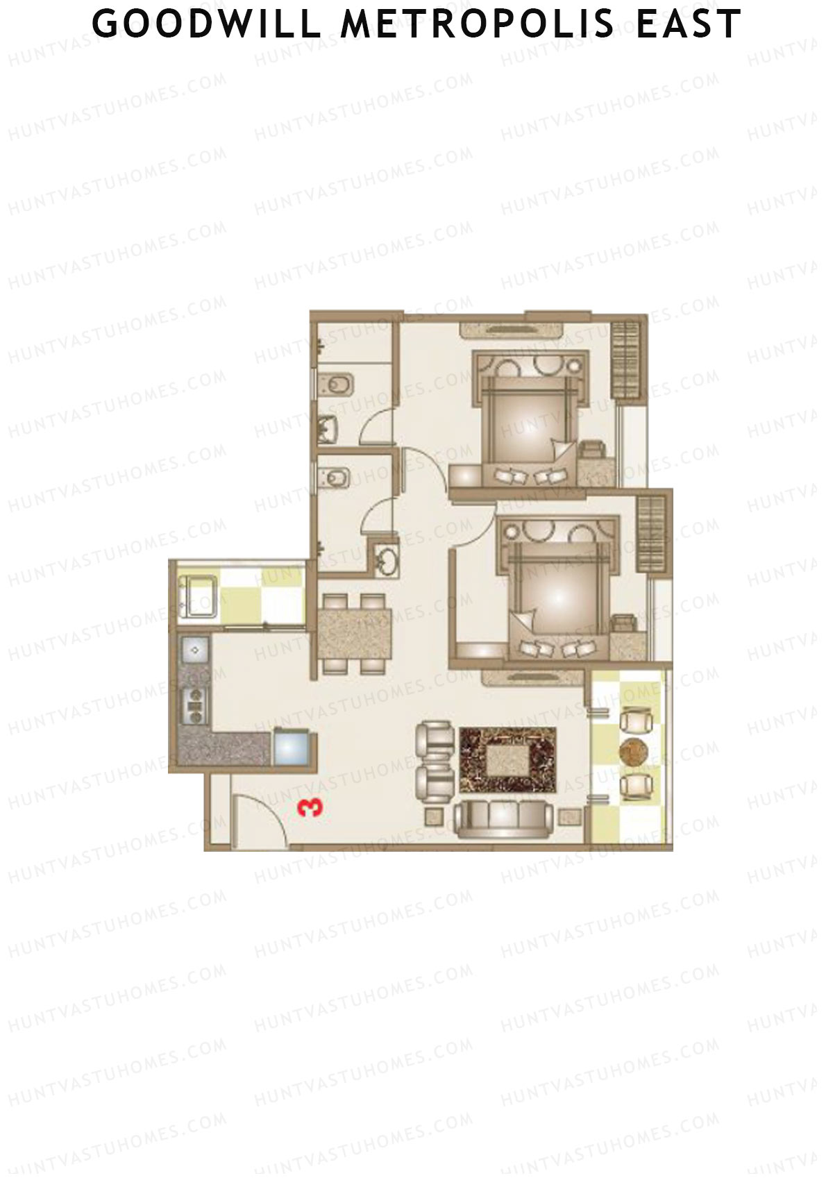 Goodwill Metropolis East Wing A Unit 3 Floor Plan