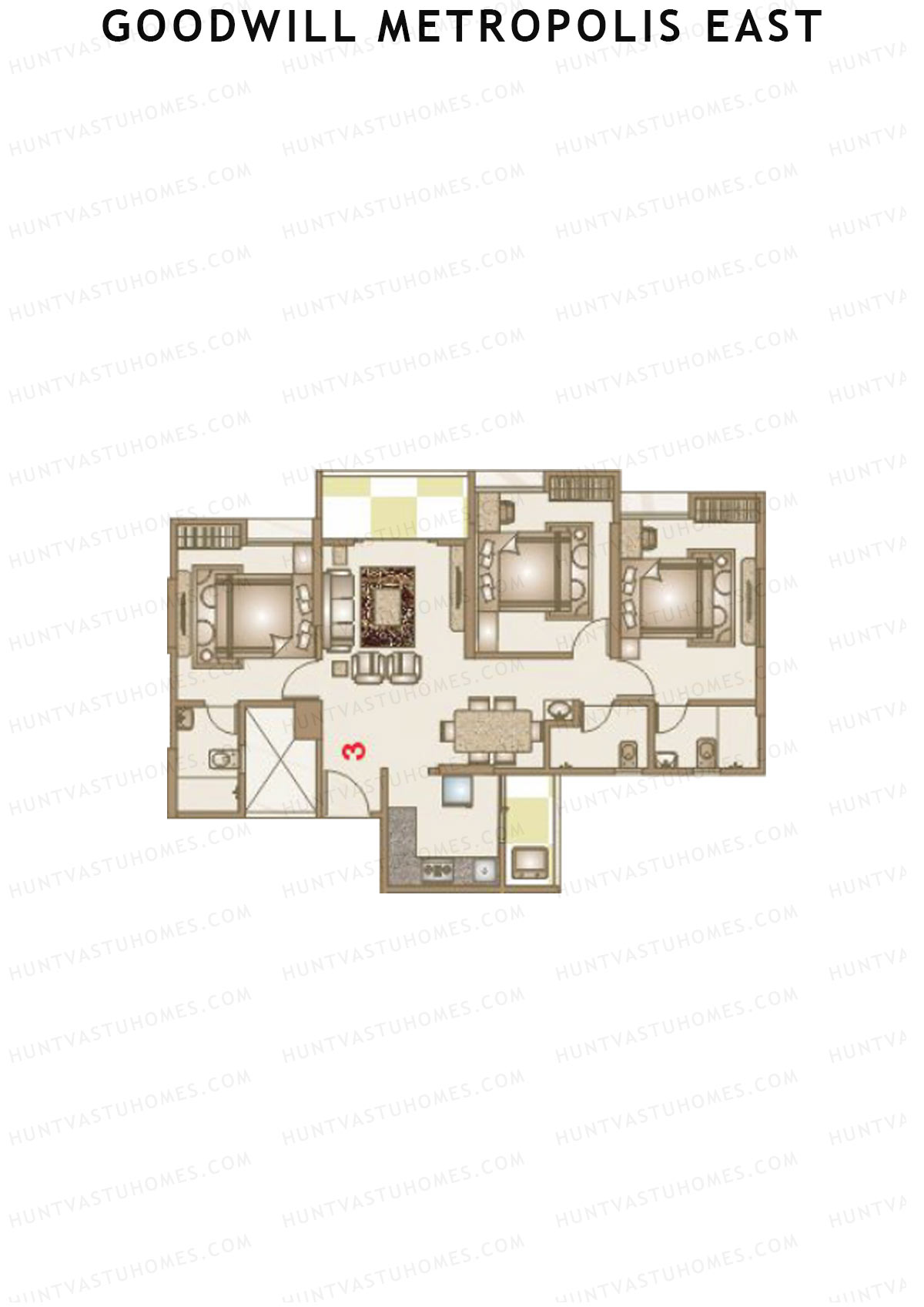 Goodwill Metropolis East Wing D Unit 3 Floor Plan