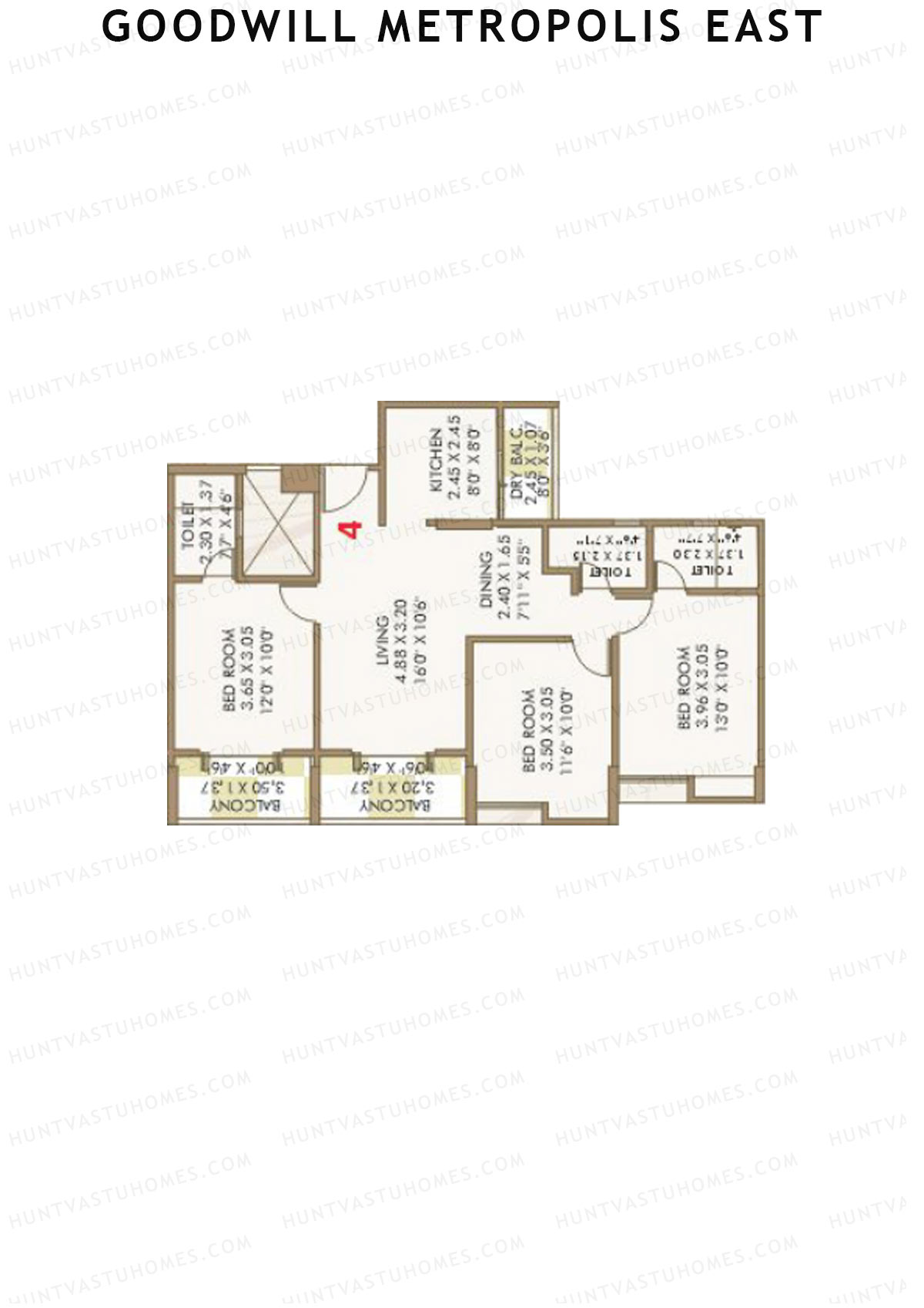 Goodwill Metropolis East Wing D Unit 4 Floor Plan