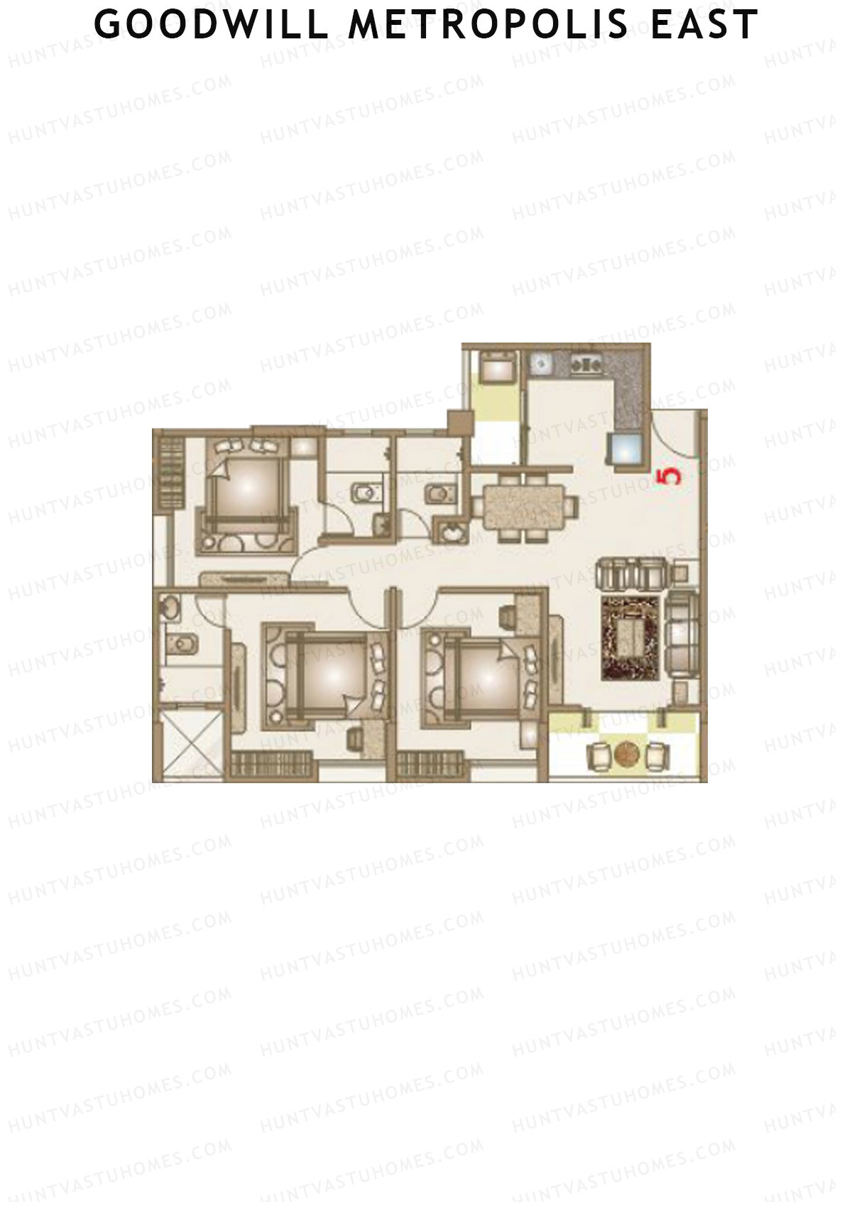 Goodwill Metropolis East Wing D Unit 5 Floor Plan