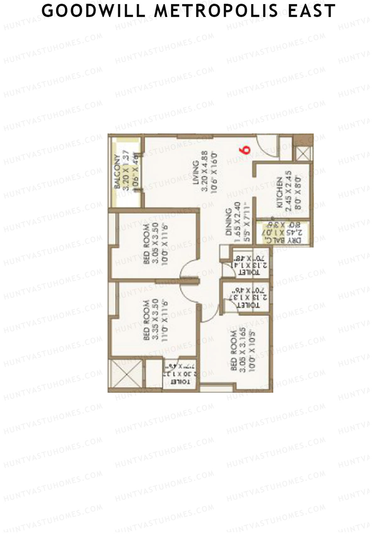 Goodwill Metropolis East Wing D Unit 6 Floor Plan