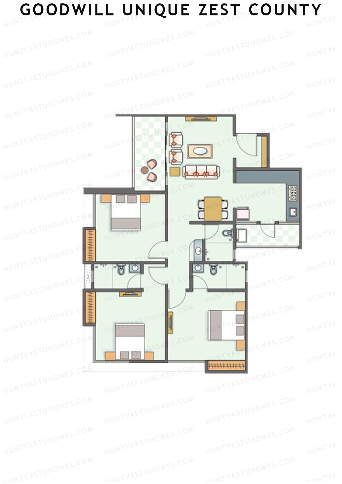Goodwill Unique Zest County Tower A Unit 1 Floor Plan