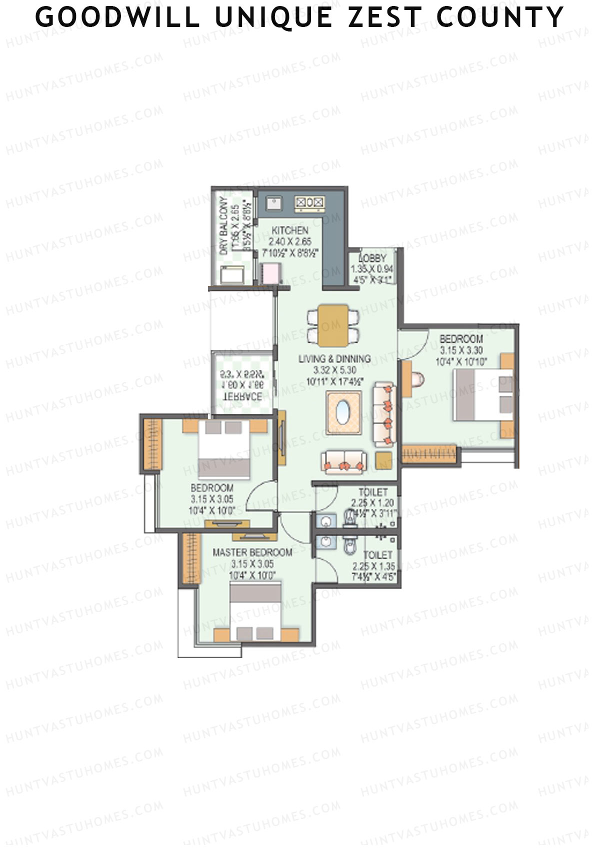 Goodwill Unique Zest County Tower B Unit 1 Floor Plan