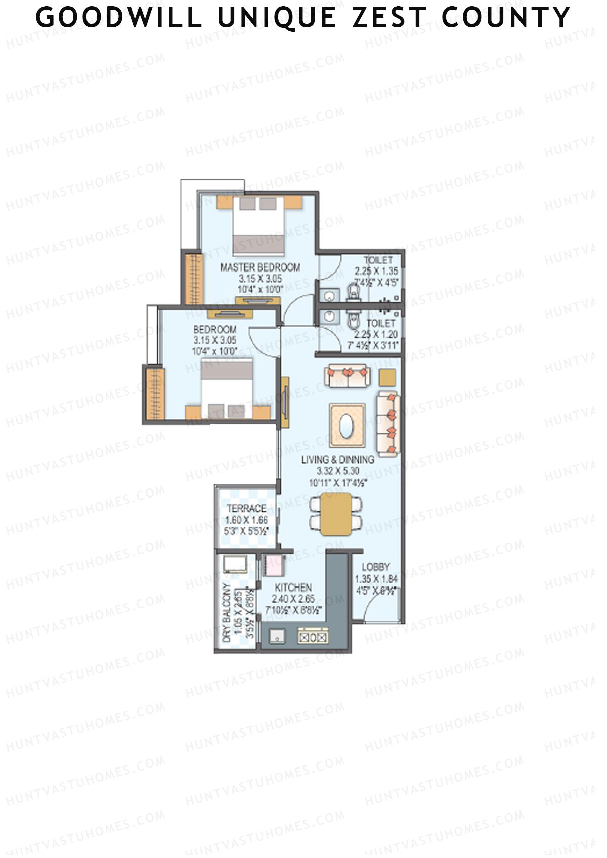 Goodwill Unique Zest County Tower B Unit 2 Floor Plan