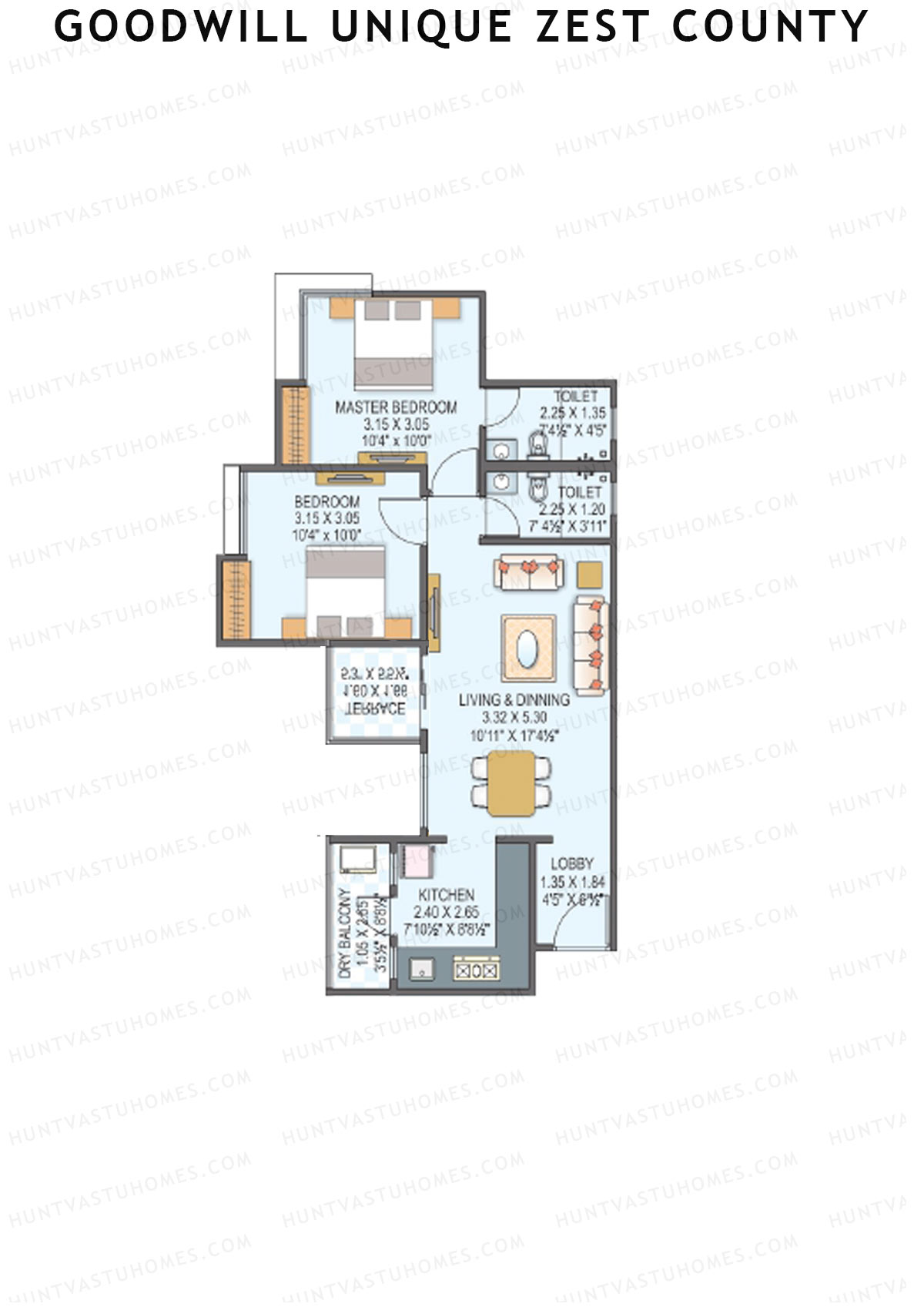 Goodwill Unique Zest County Tower B Unit 2 Floor Plan