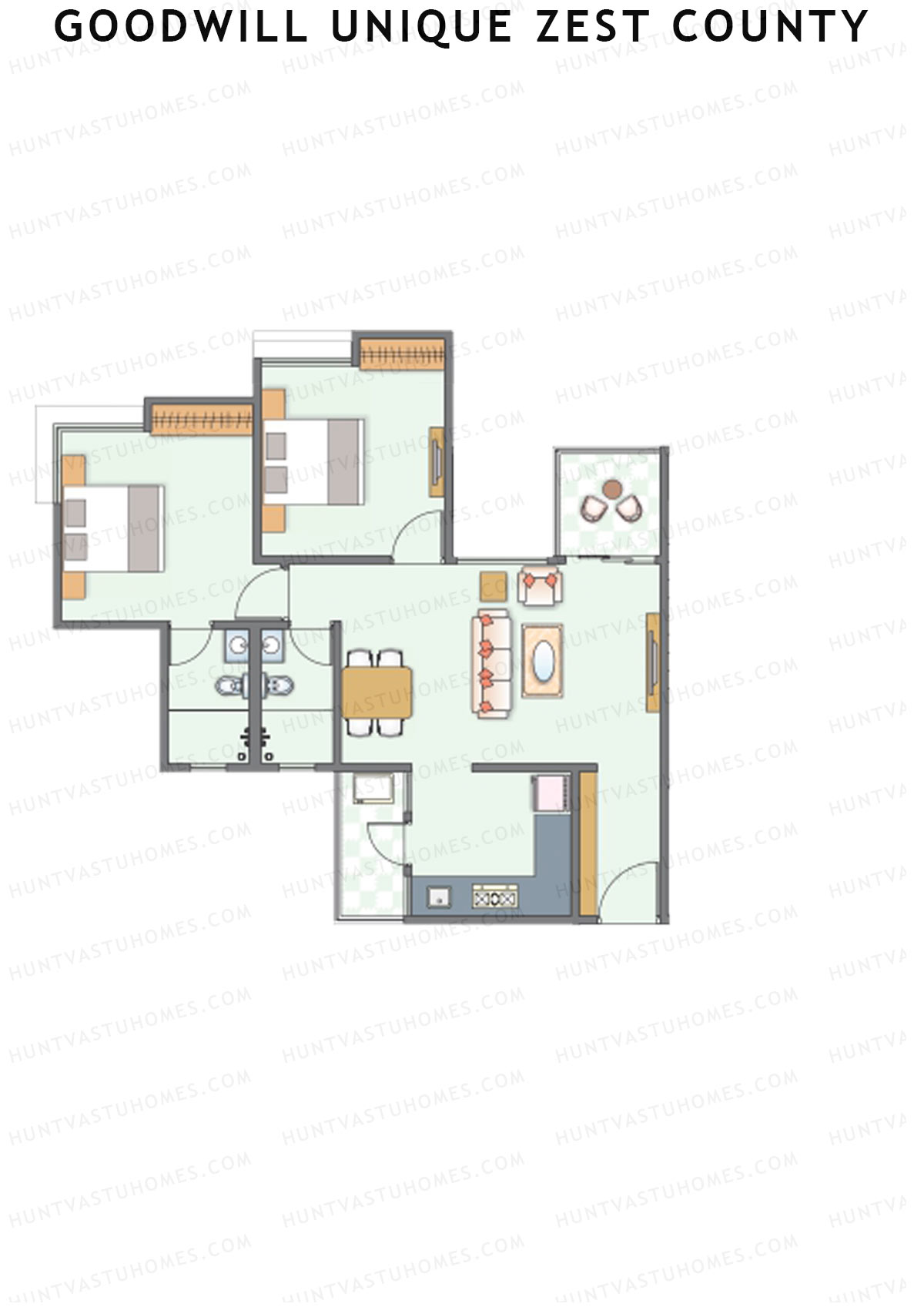 Goodwill Unique Zest County Tower B Unit 3 Floor Plan