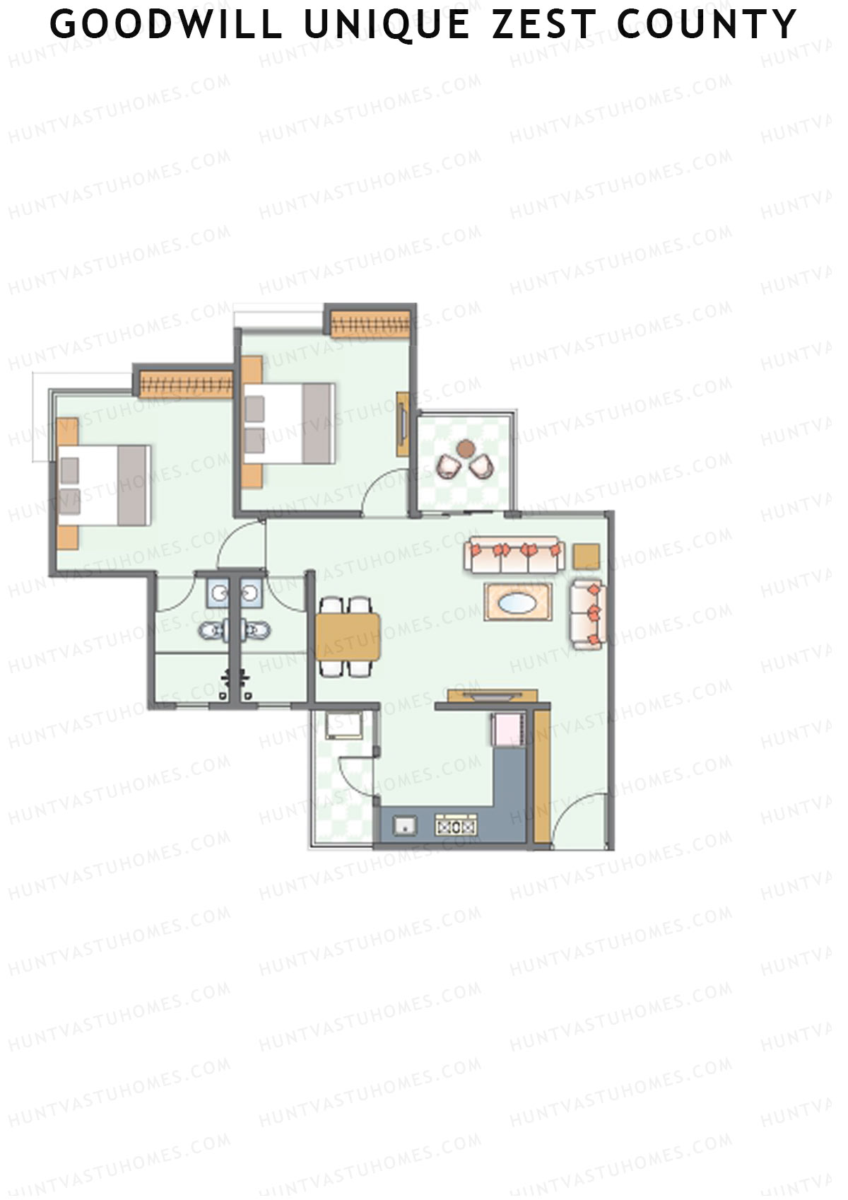Goodwill Unique Zest County Tower B Unit 3 Floor Plan