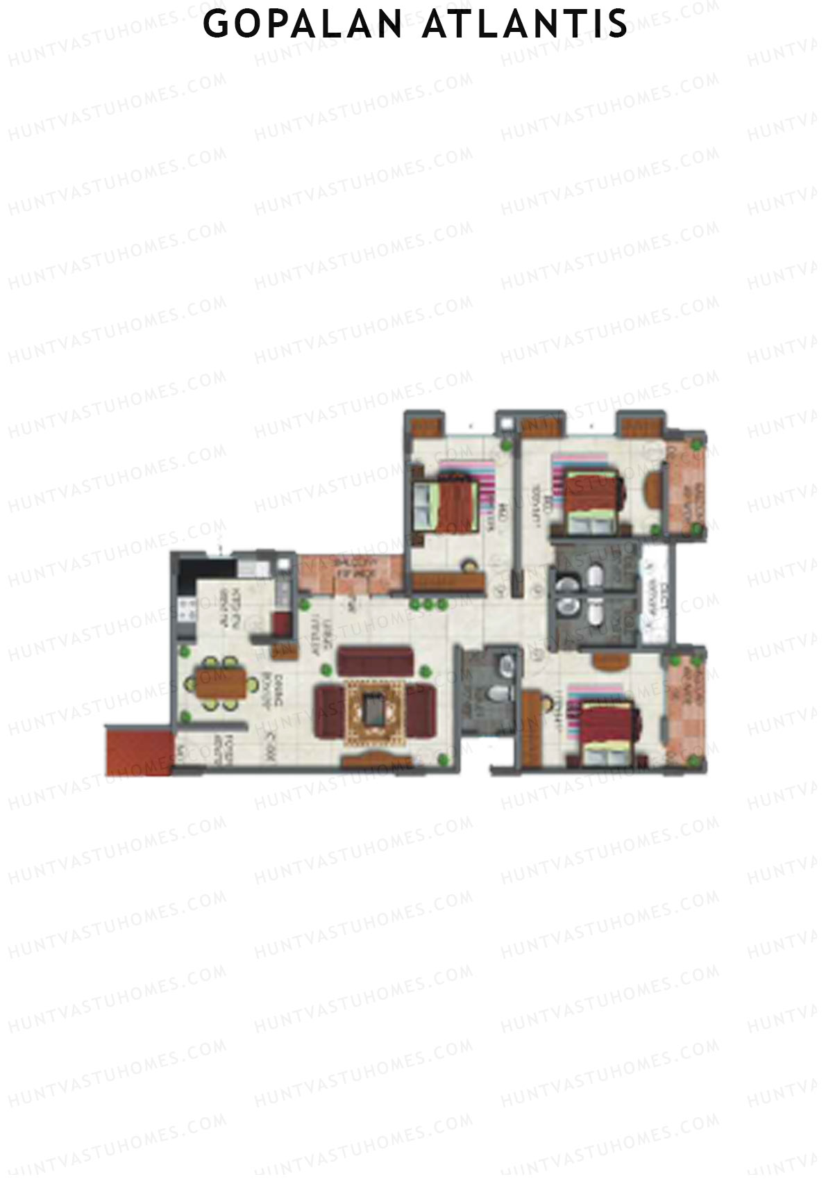 Gopalan Atlantis Block A Unit 3 Floor Plan