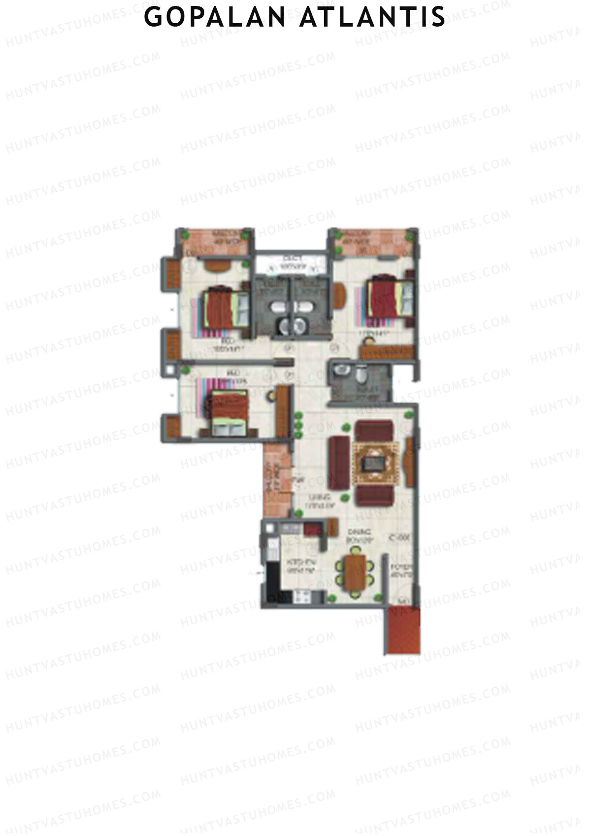 Gopalan Atlantis Block C Unit 1 Floor Plan