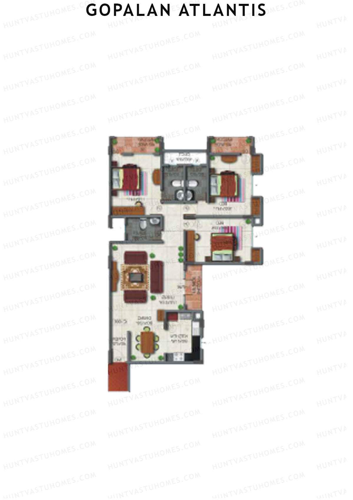 Gopalan Atlantis Block C Unit 2 Floor Plan