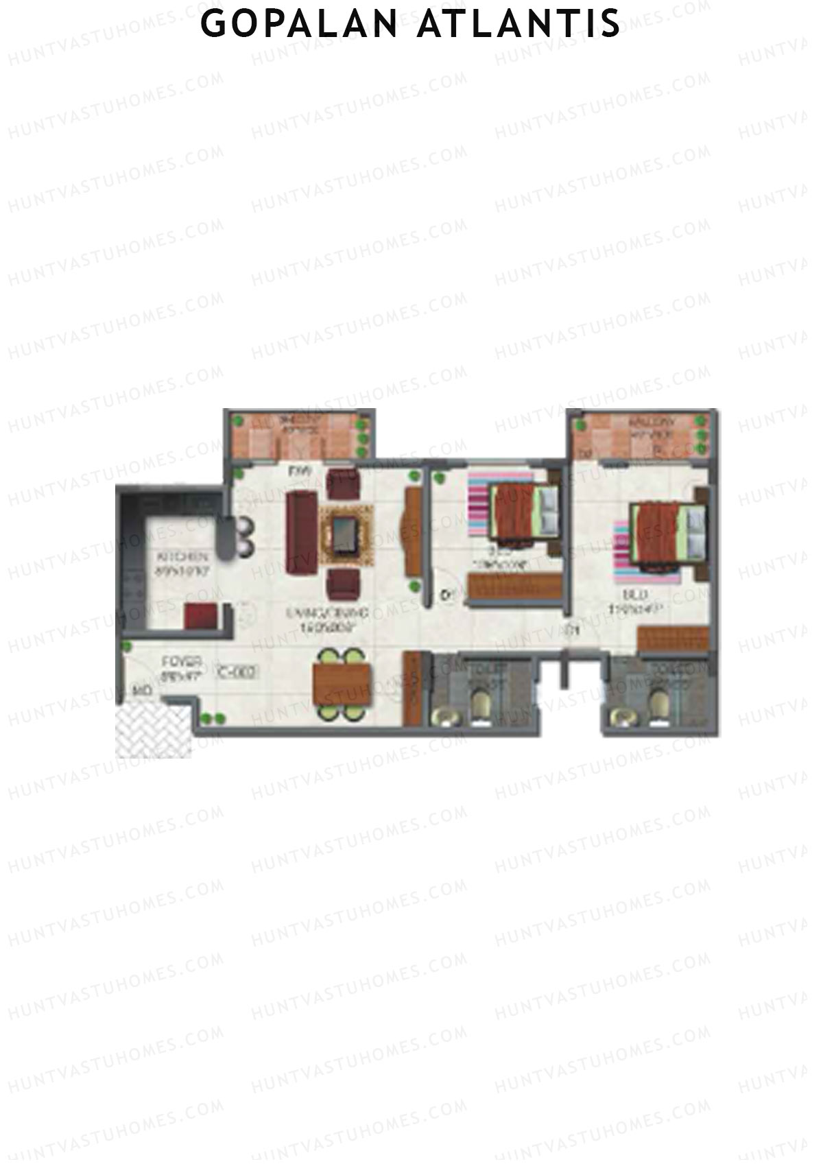 Gopalan Atlantis Block C Unit 3 Floor Plan