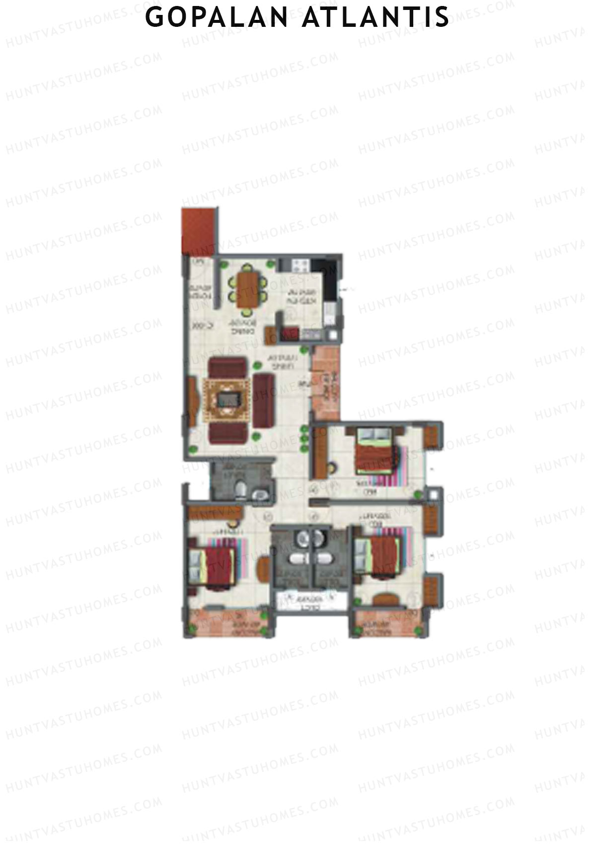 Gopalan Atlantis Block C Unit 5 Floor Plan