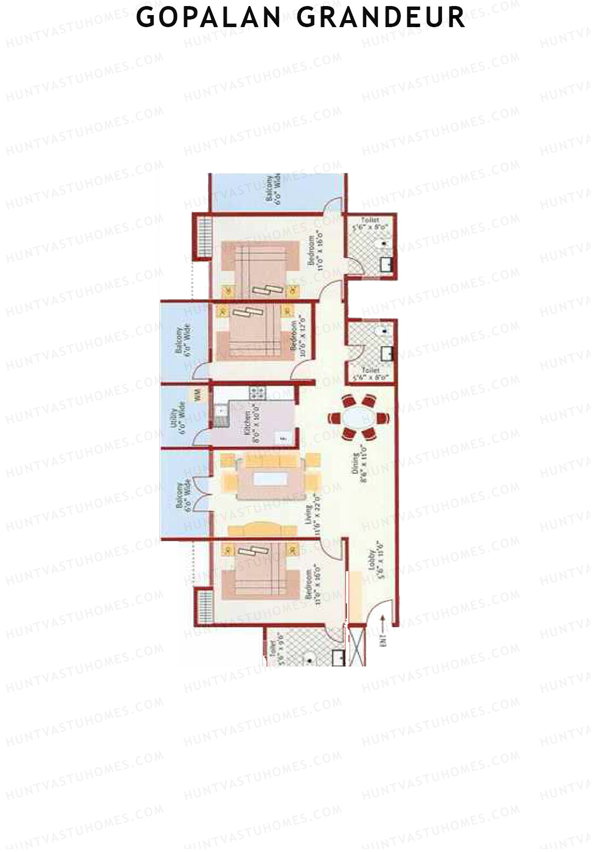 Gopalan Grandeur Tower C Unit 1 Floor Plan