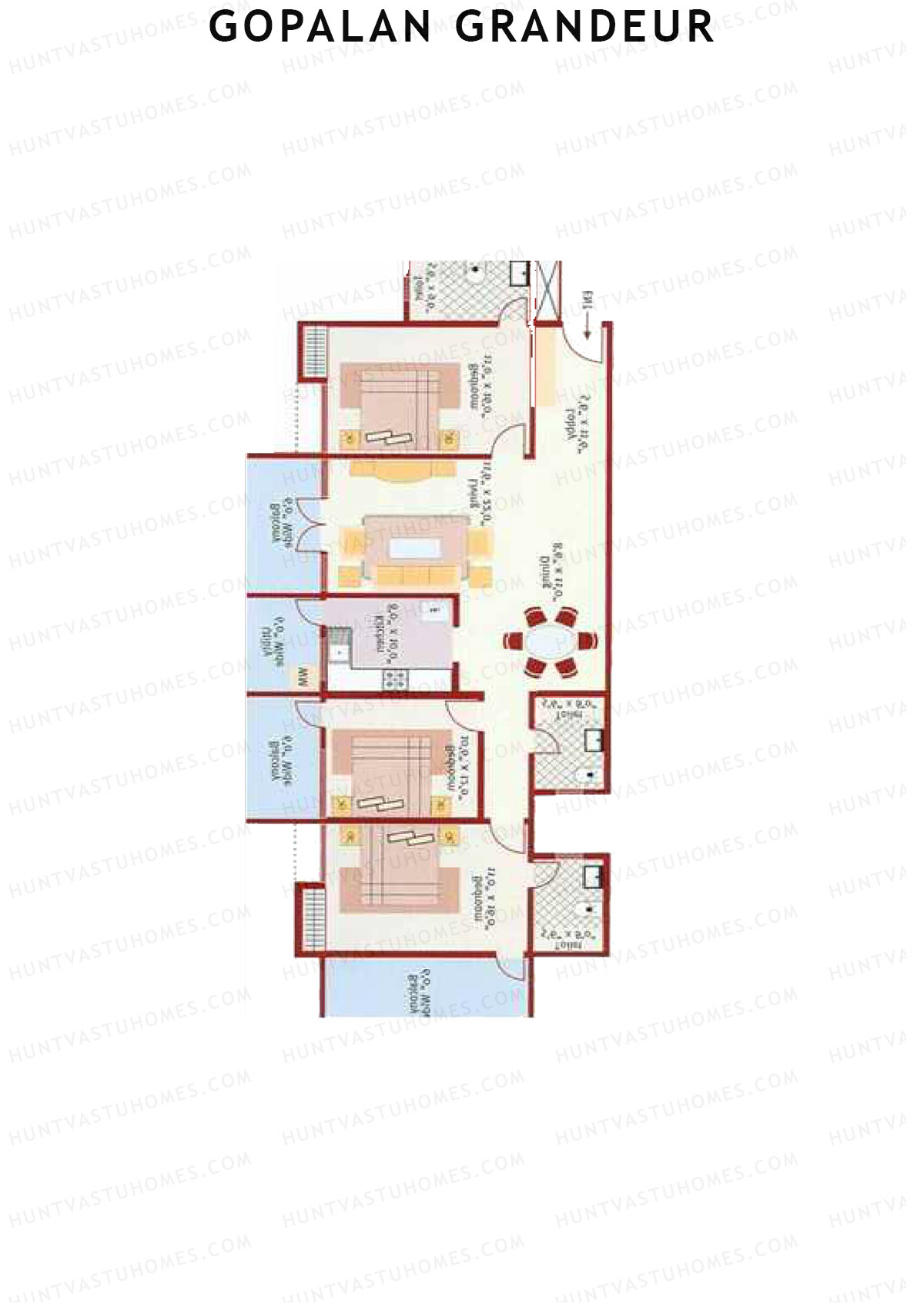 Gopalan Grandeur Tower C Unit 4 Floor Plan