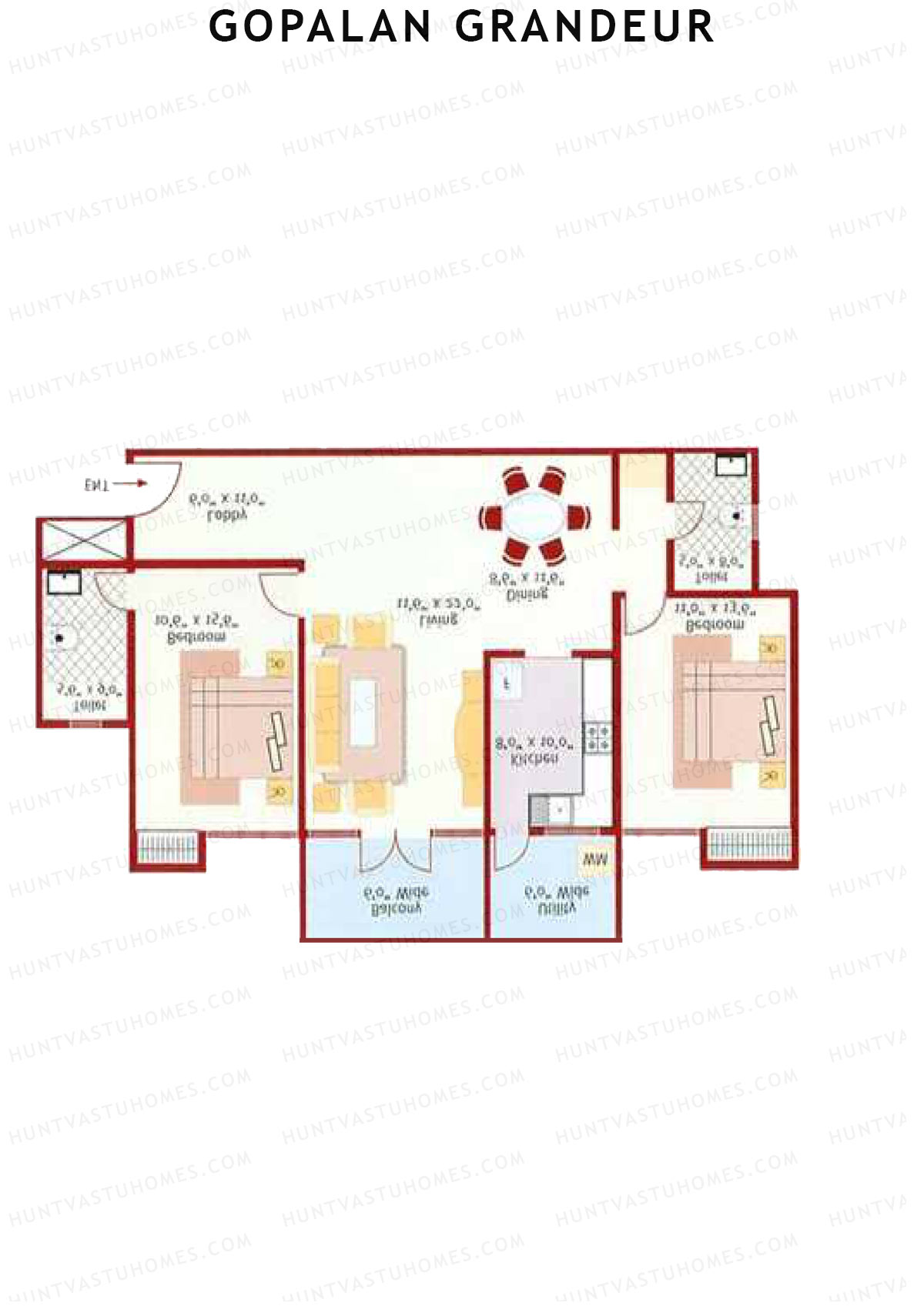 Gopalan Grandeur Tower F Unit 4 Floor Plan