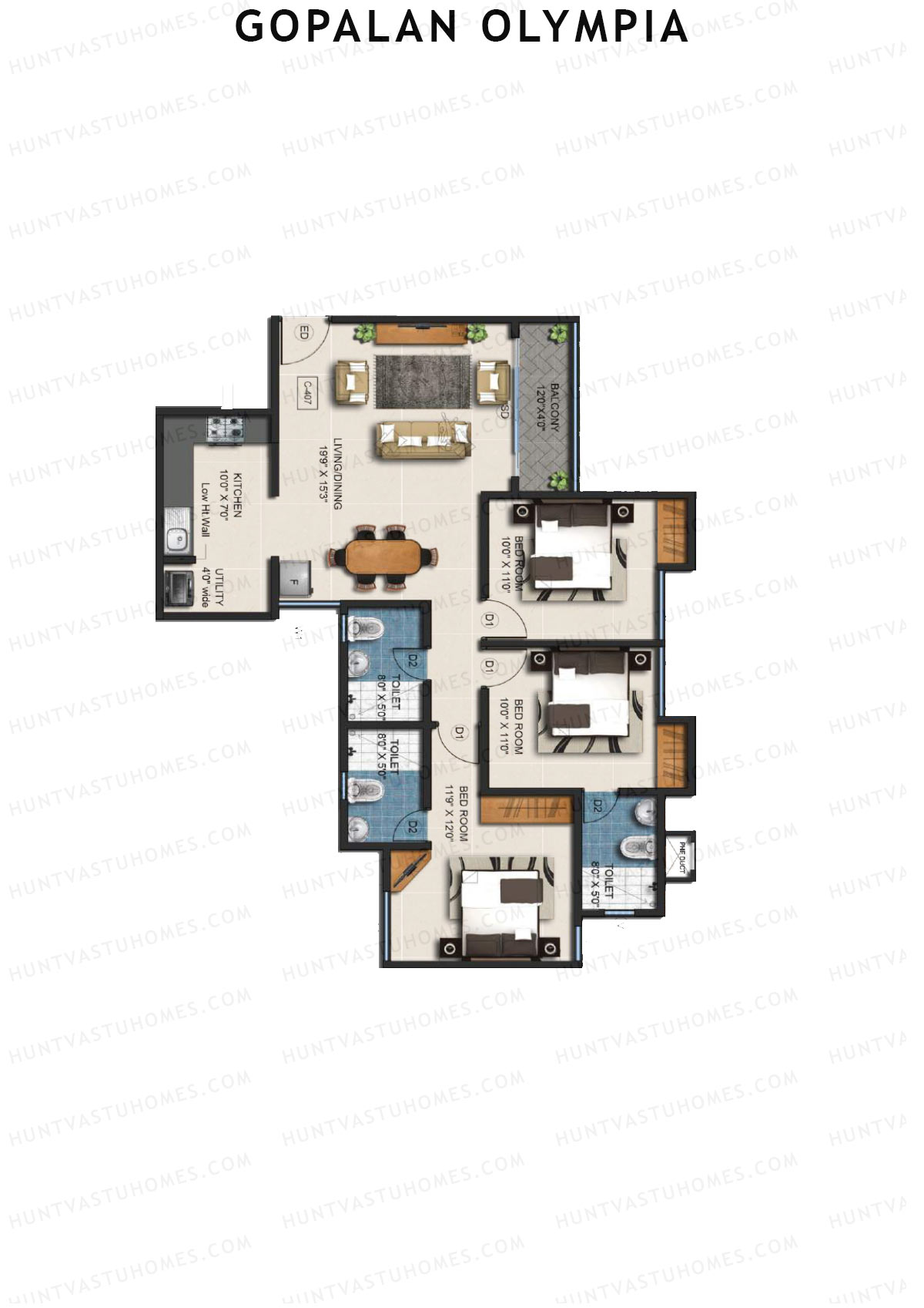 Gopalan Olympia Block C Unit 8 Floor Plan