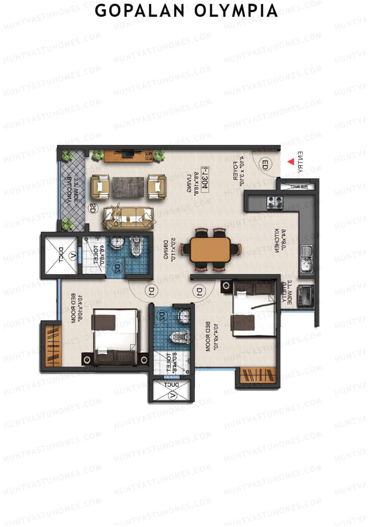 Gopalan Olympia Block H Unit 1 Floor Plan