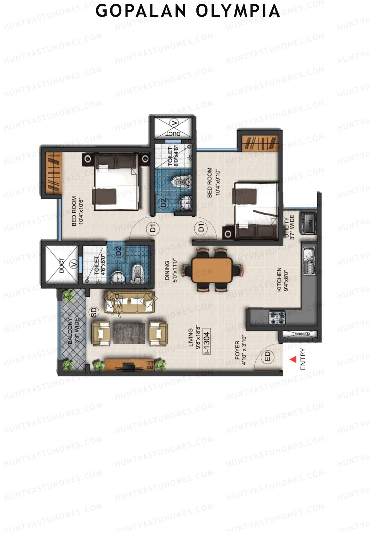 Gopalan Olympia Block H Unit 2 Floor Plan