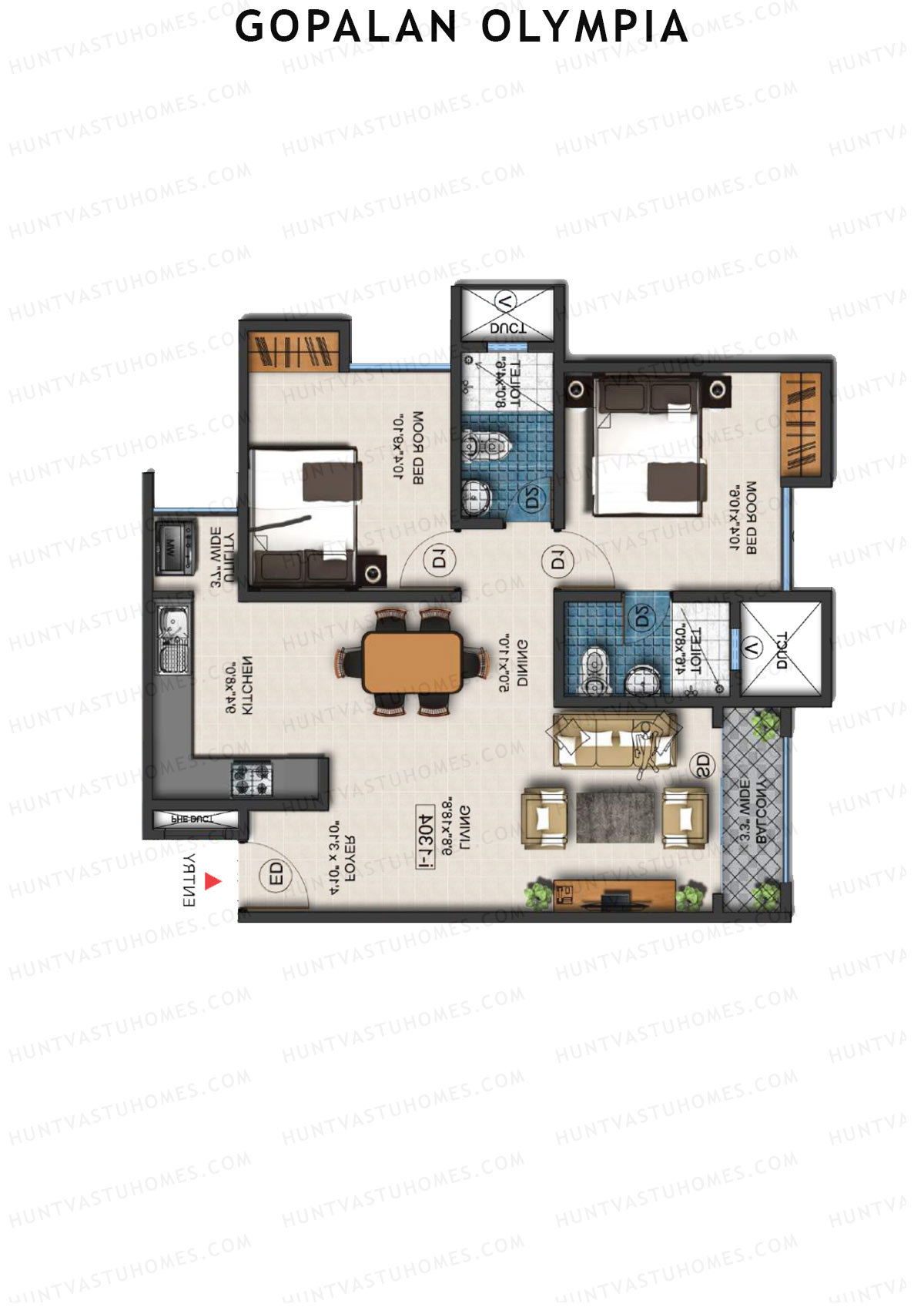 Gopalan Olympia Block H Unit 8 Floor Plan
