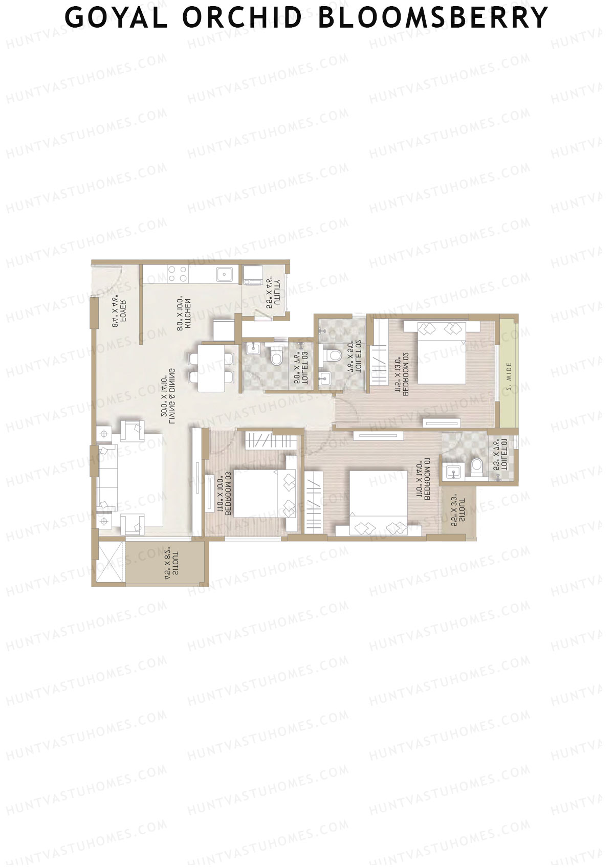Goyal Orchid Bloomsberry Block A Unit 2 Floor Plan